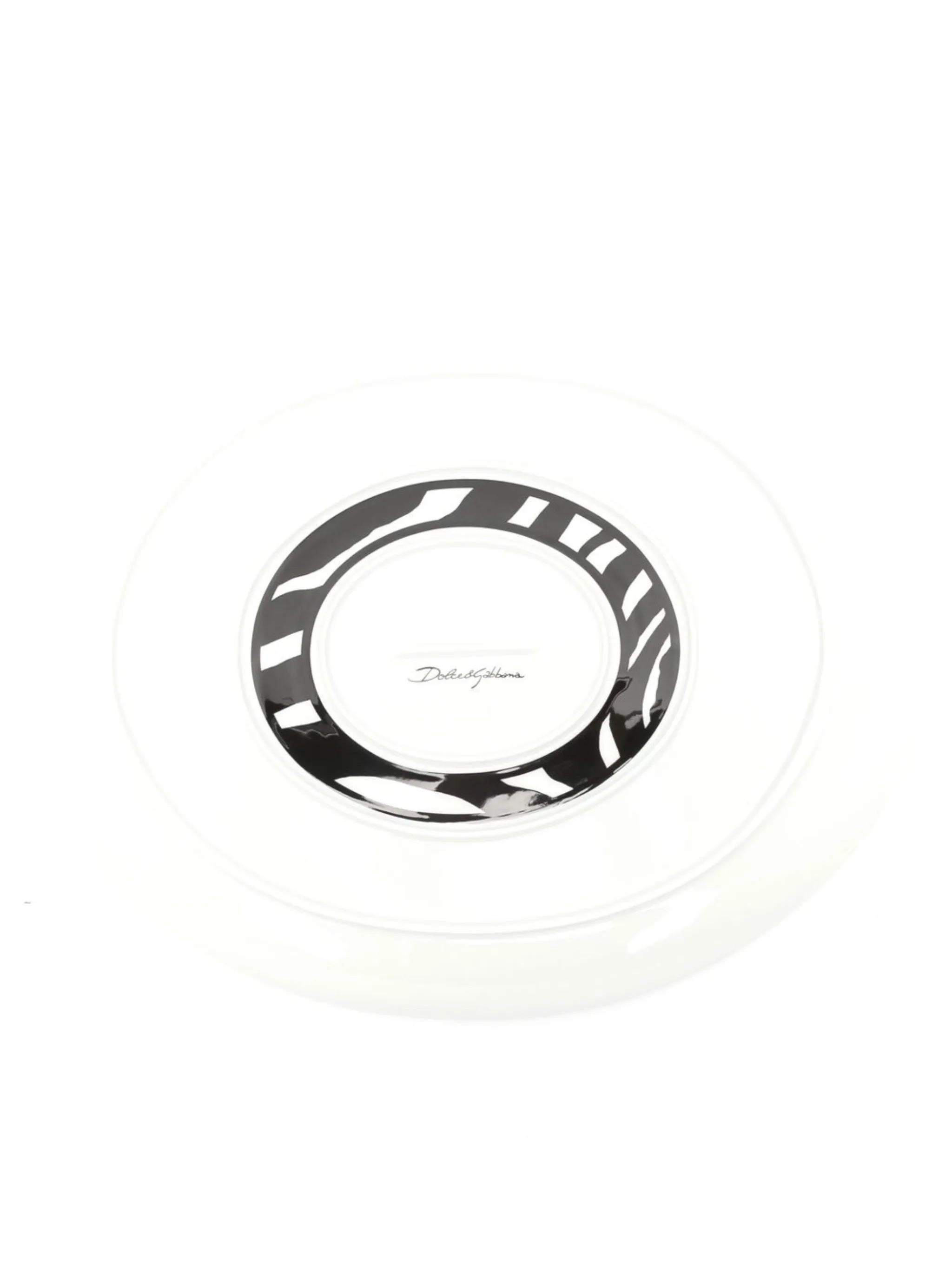 zebra-print oval serving plate