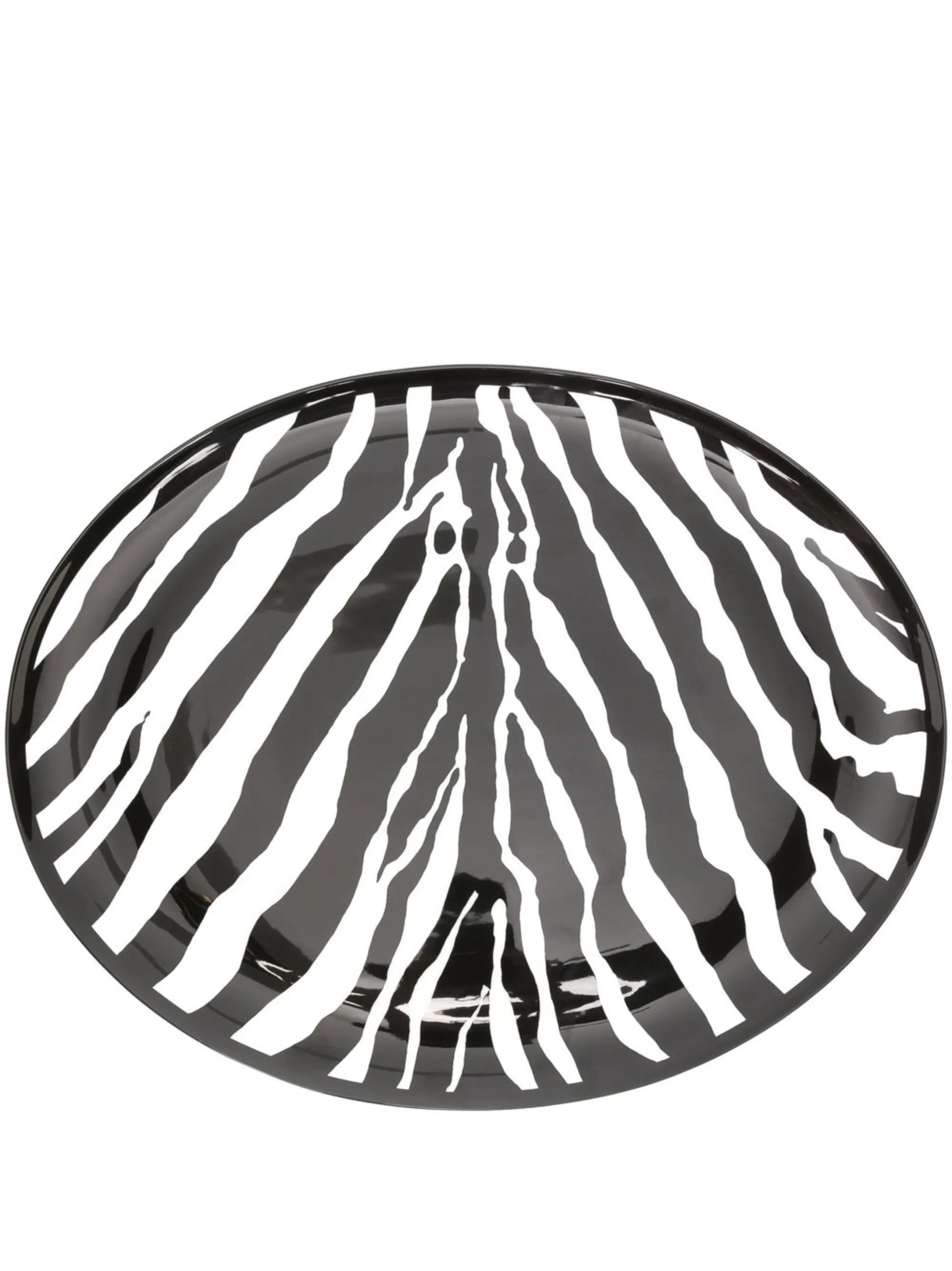 zebra-print oval serving plate