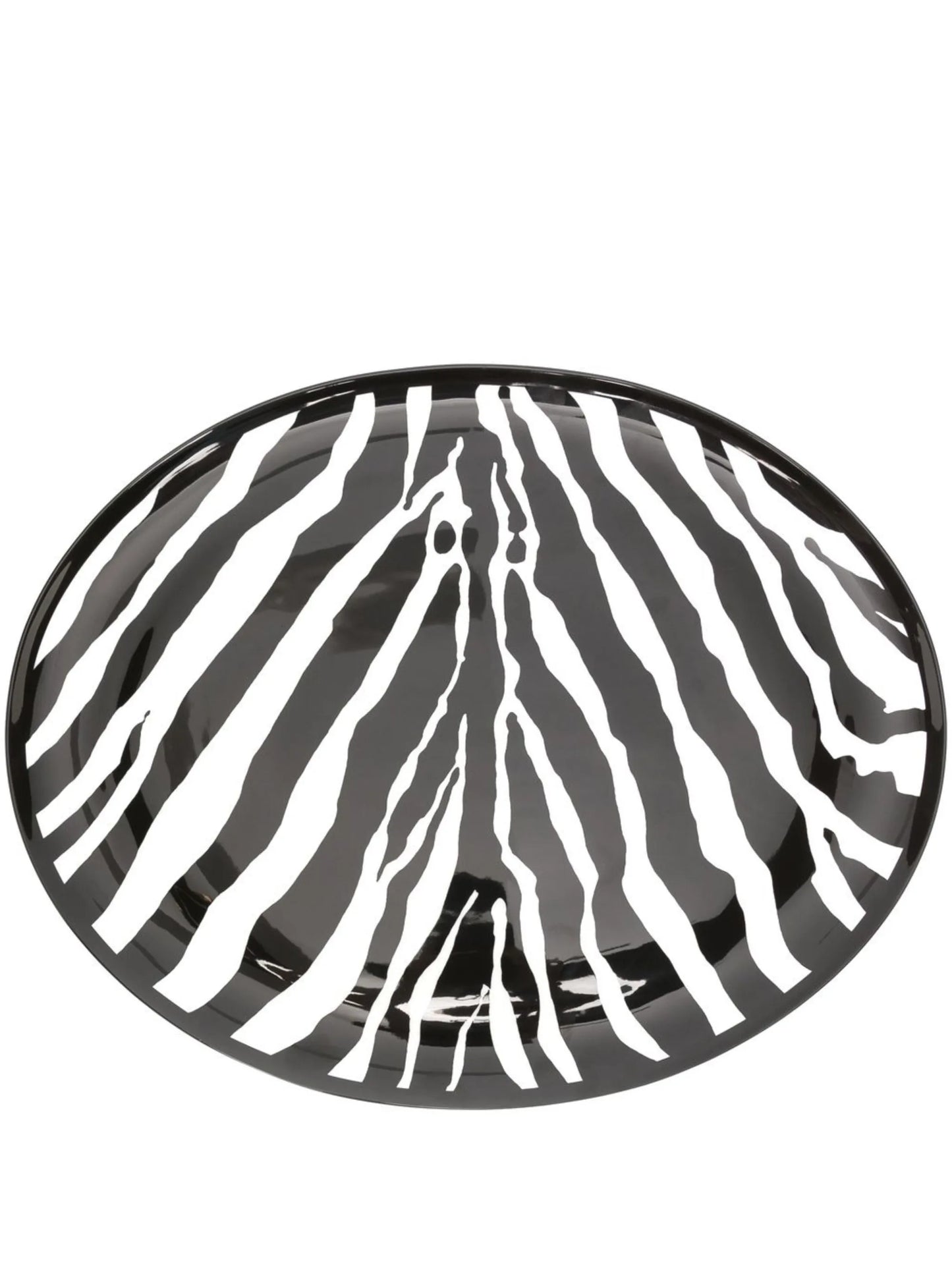 zebra-print oval serving plate