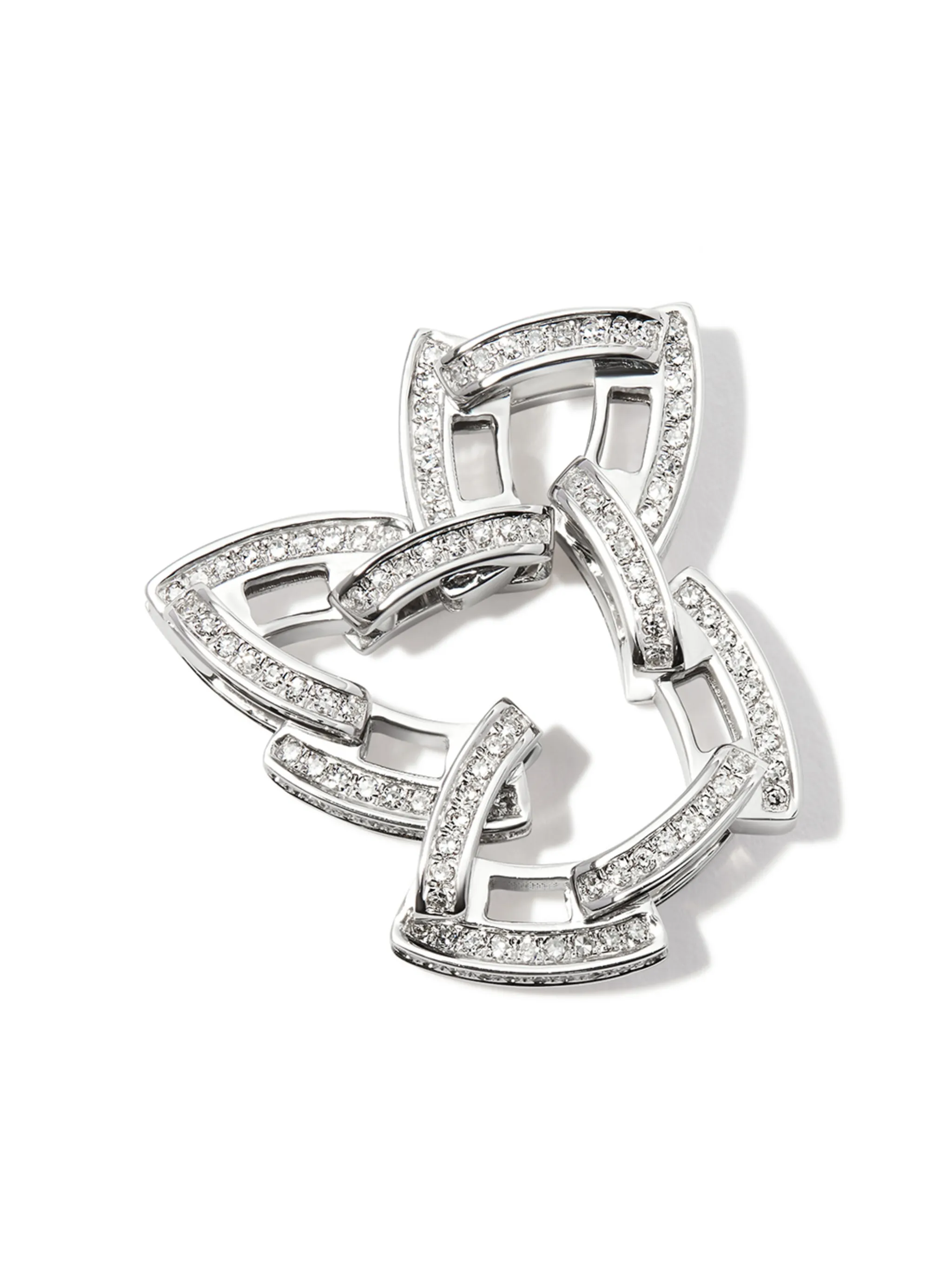 18K white gold deco link diamond ring