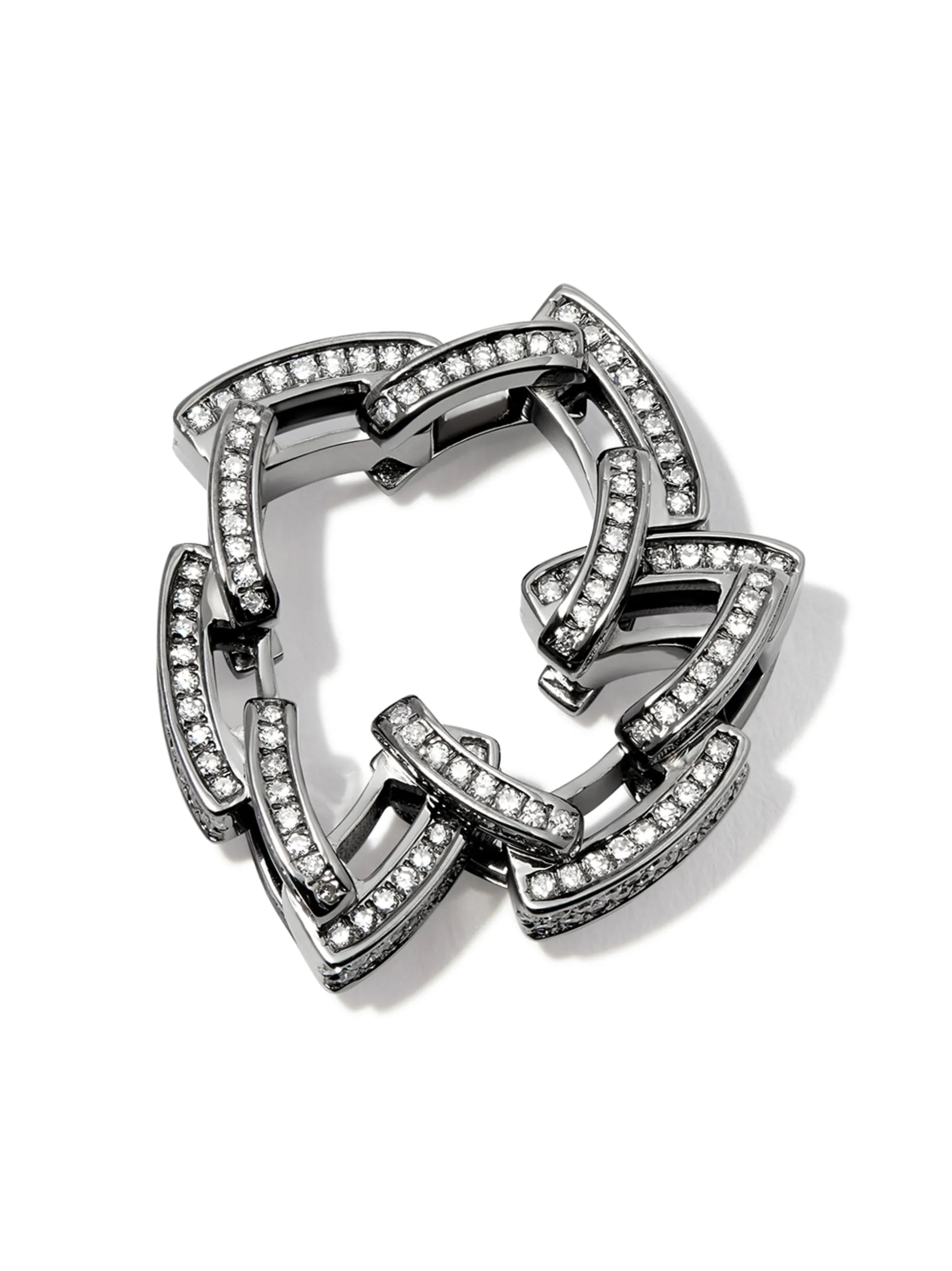 18K black gold diamond chain-link ring