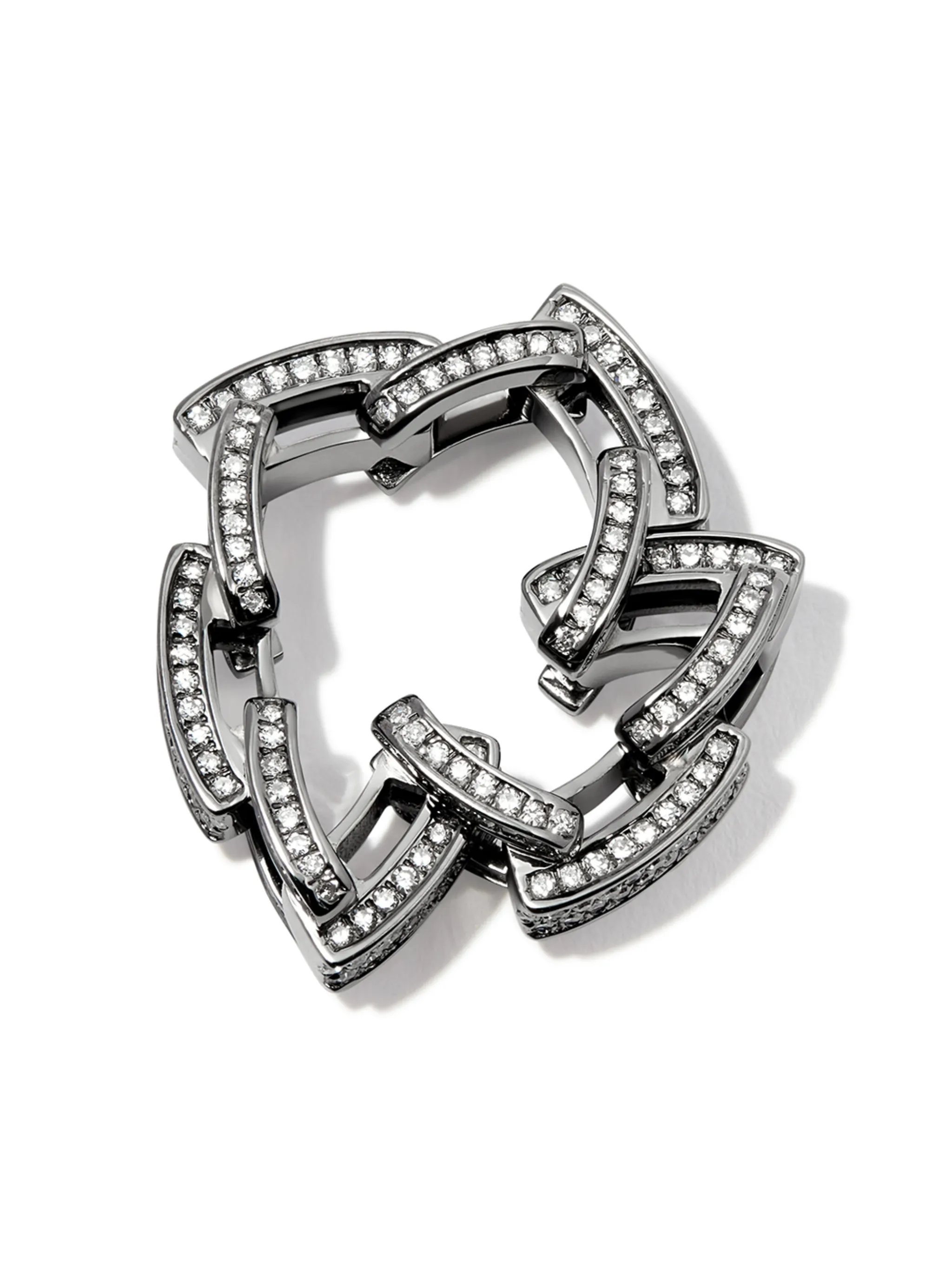 18K black gold diamond chain-link ring