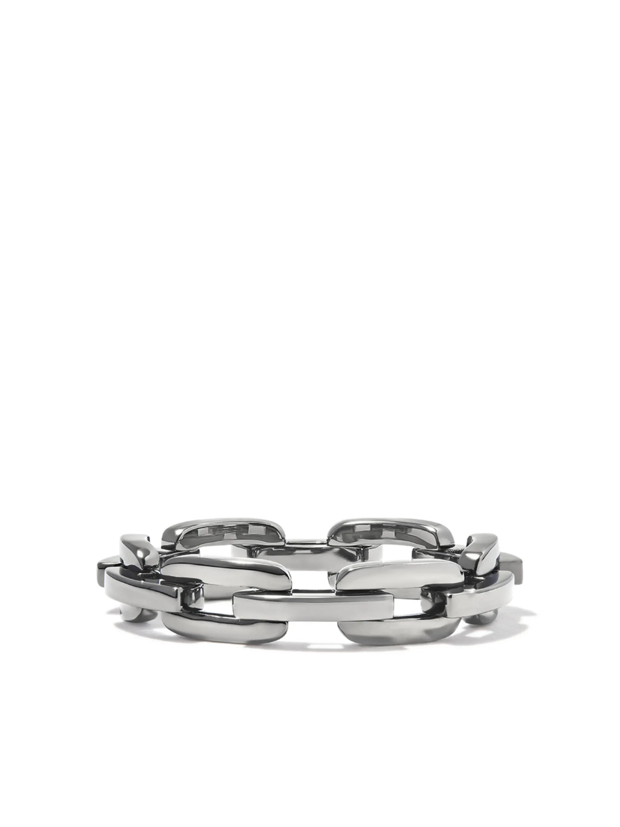 18K black gold mini deco chain-link ring
