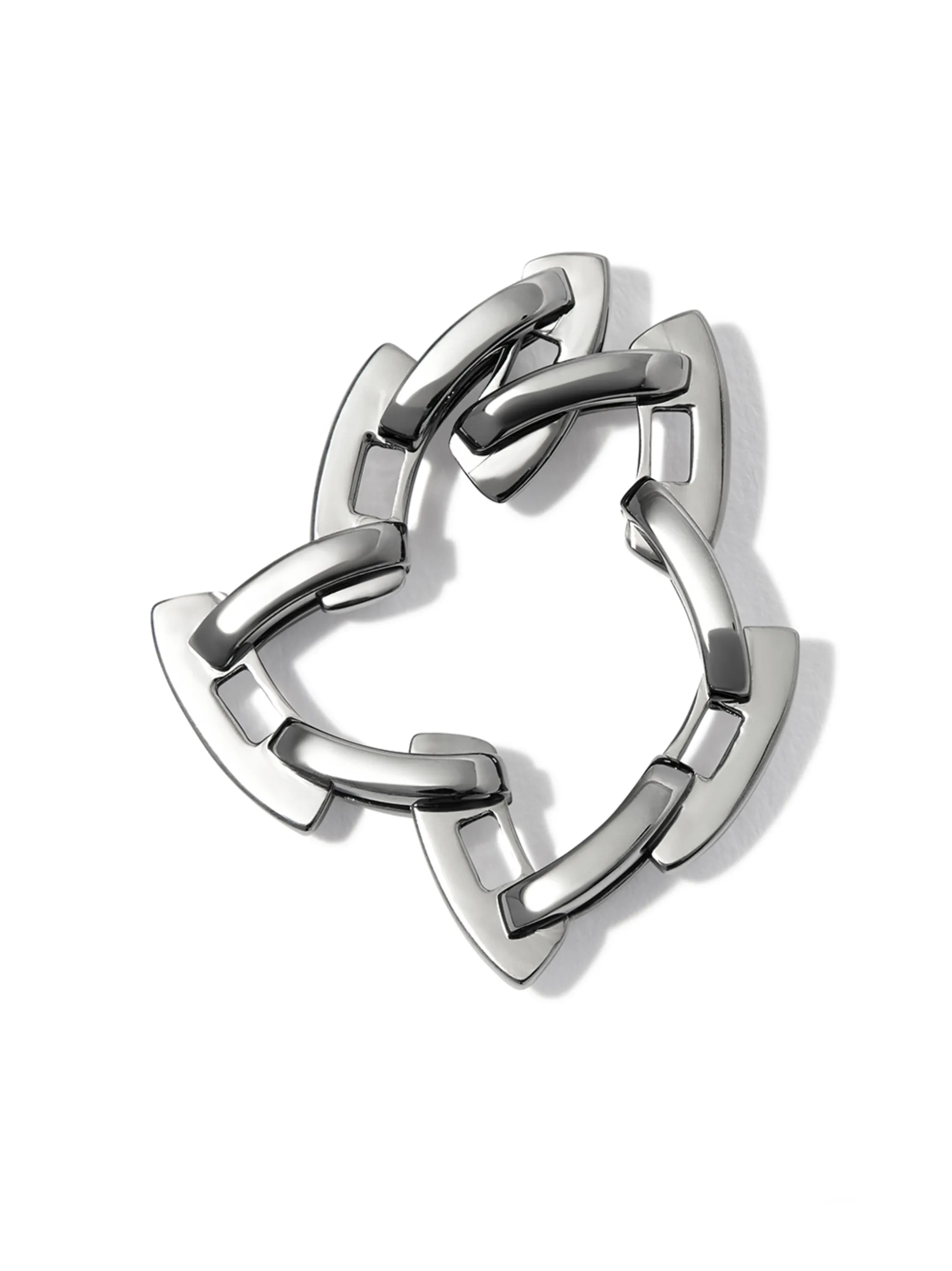 18K black gold mini deco chain-link ring