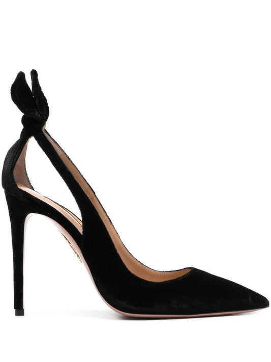 Bow Tie 105mm velvet pumps