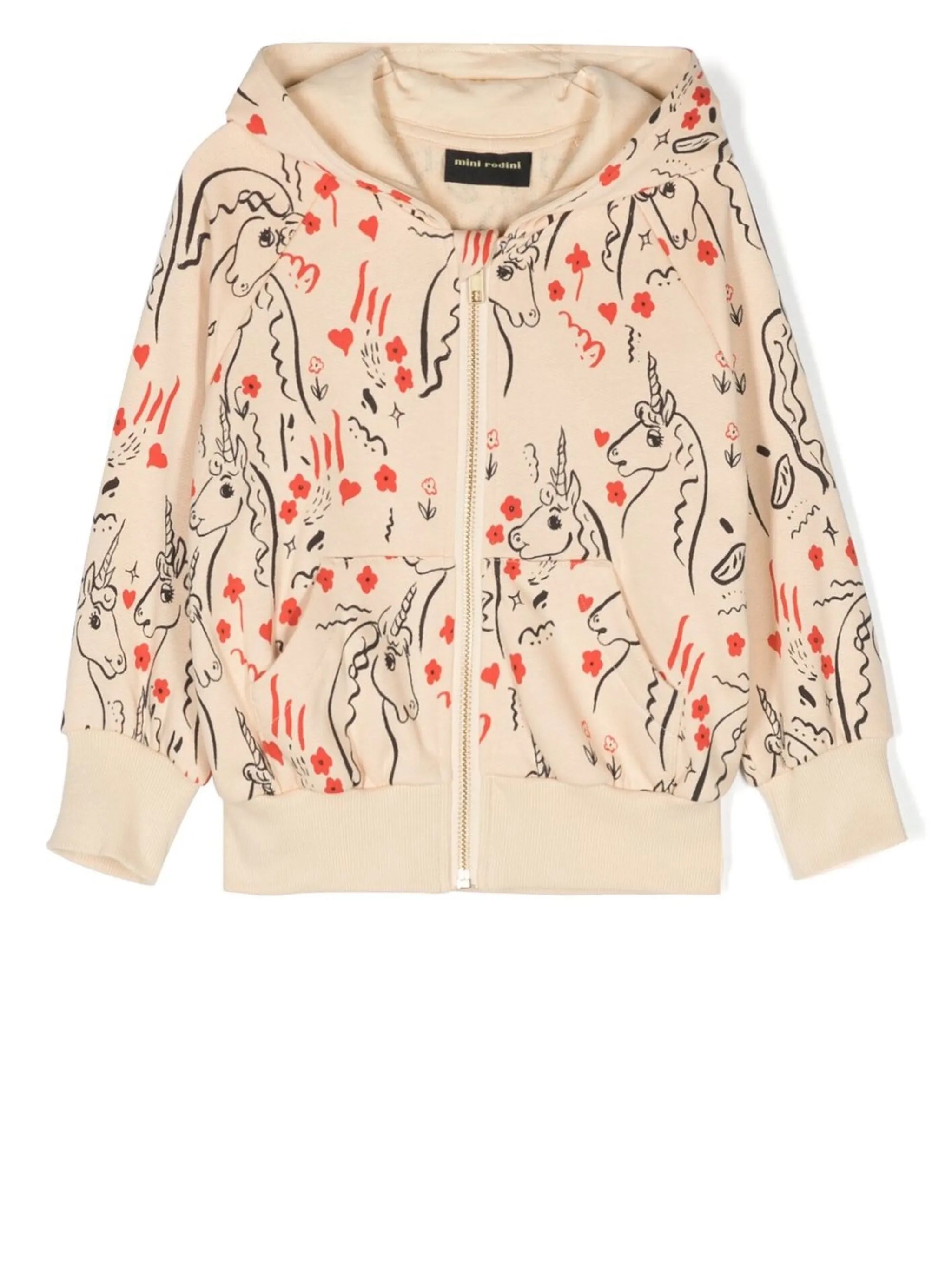Scottish Unicorns print zip-up hoodie