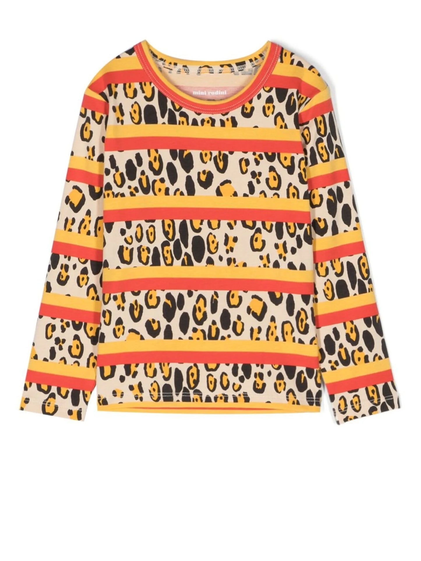 leopard-print striped top