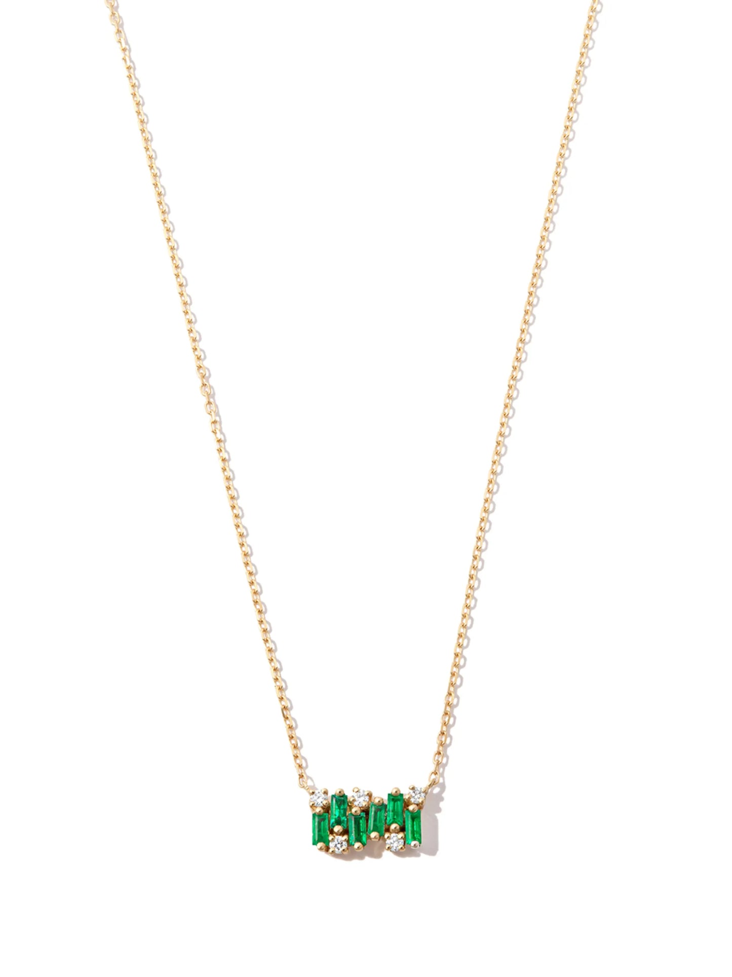 18kt yellow gold emerald necklace