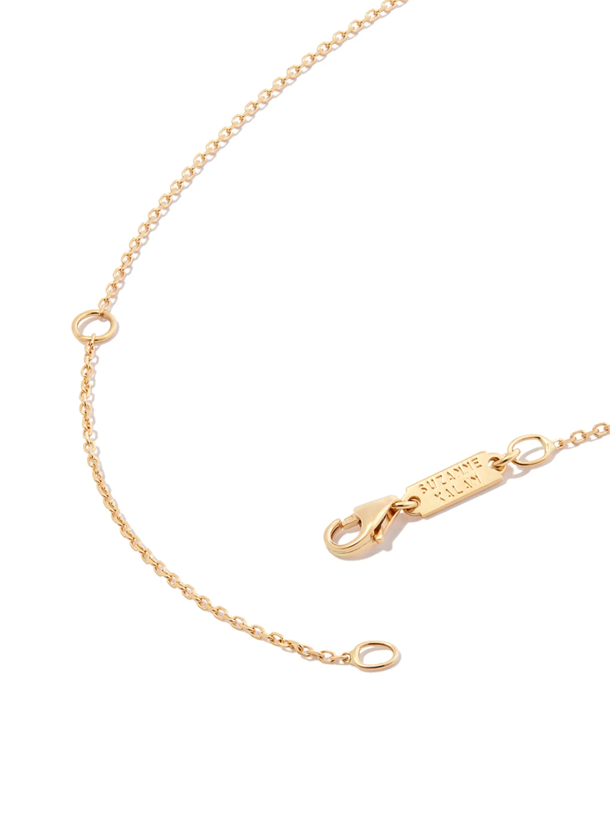 18kt yellow gold emerald necklace