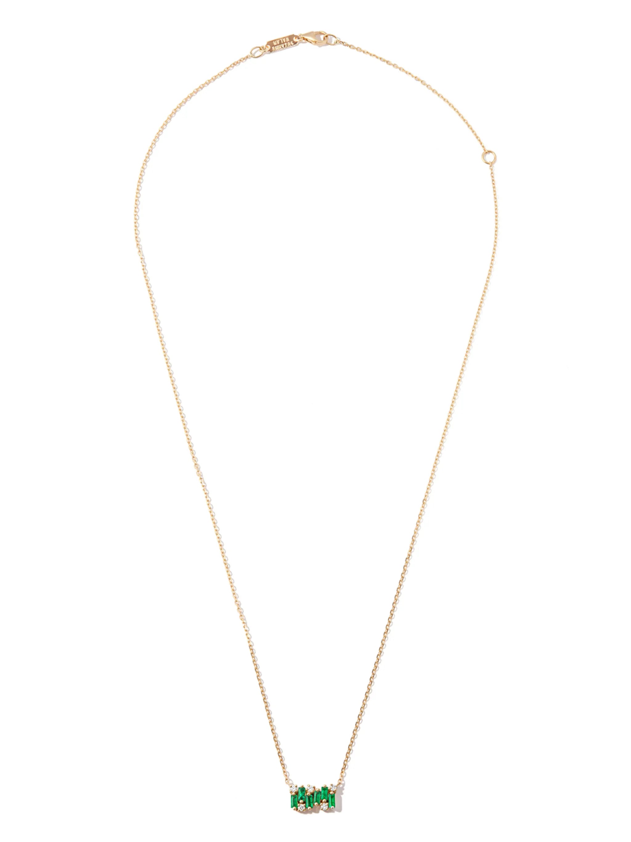 18kt yellow gold emerald necklace