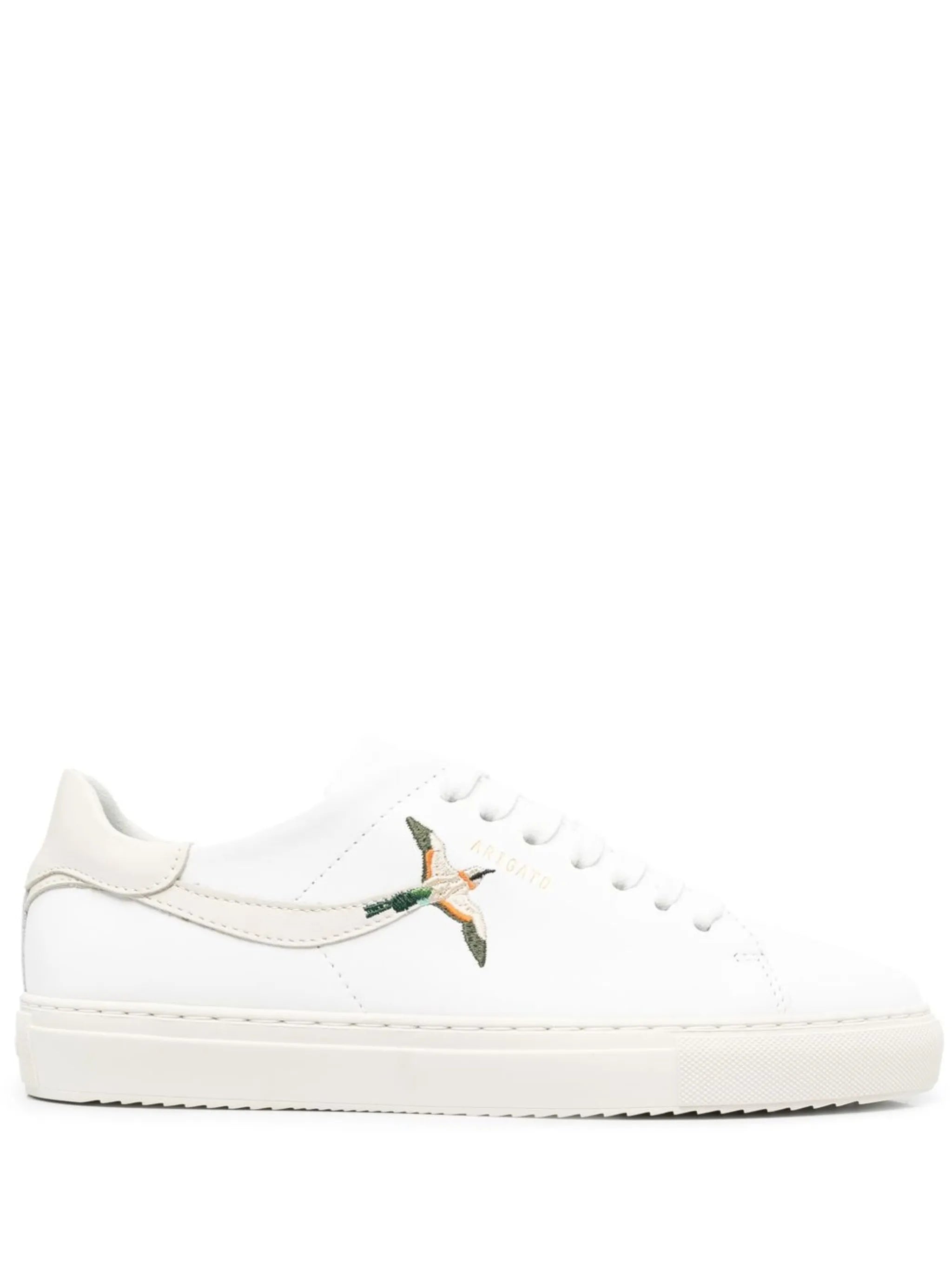 embroidered-bird lace-up sneakers