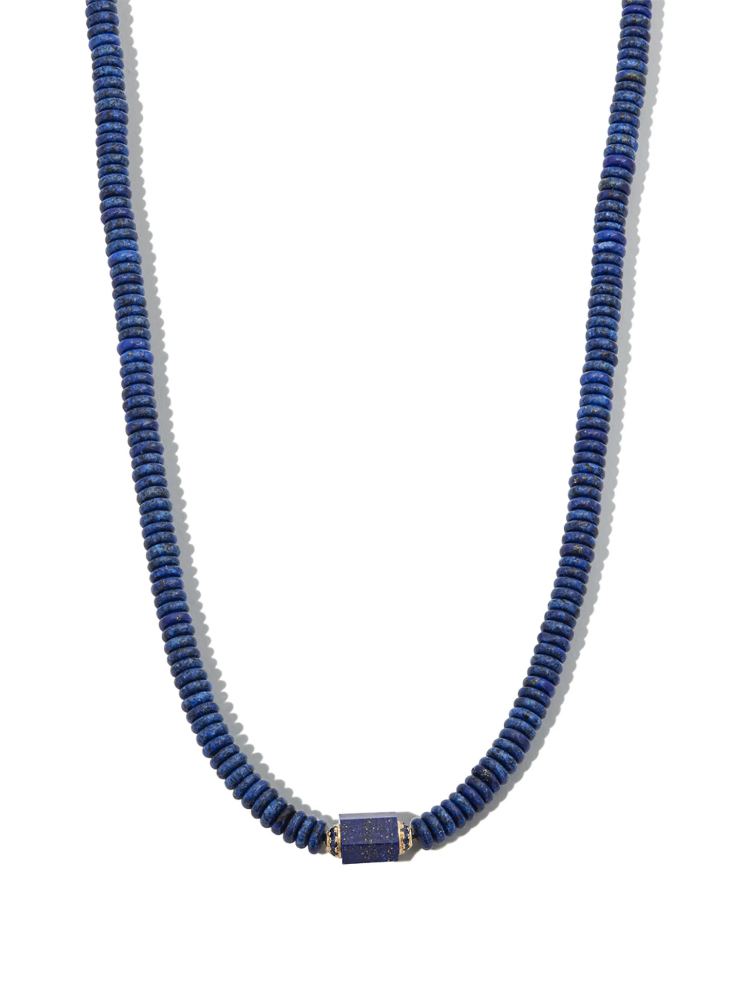 14kt yellow gold beaded lapis lazuli choker necklace