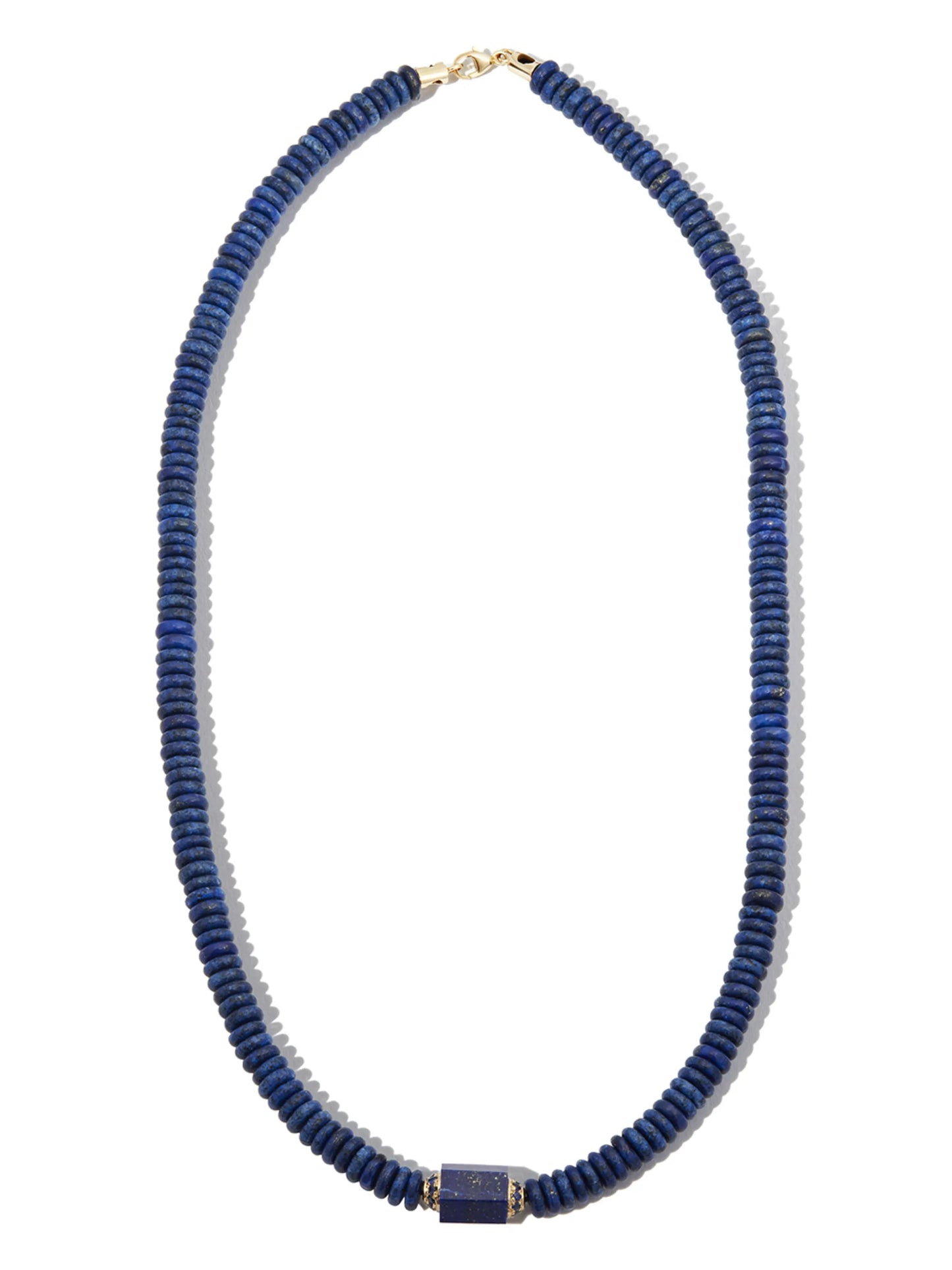 14kt yellow gold beaded lapis lazuli choker necklace