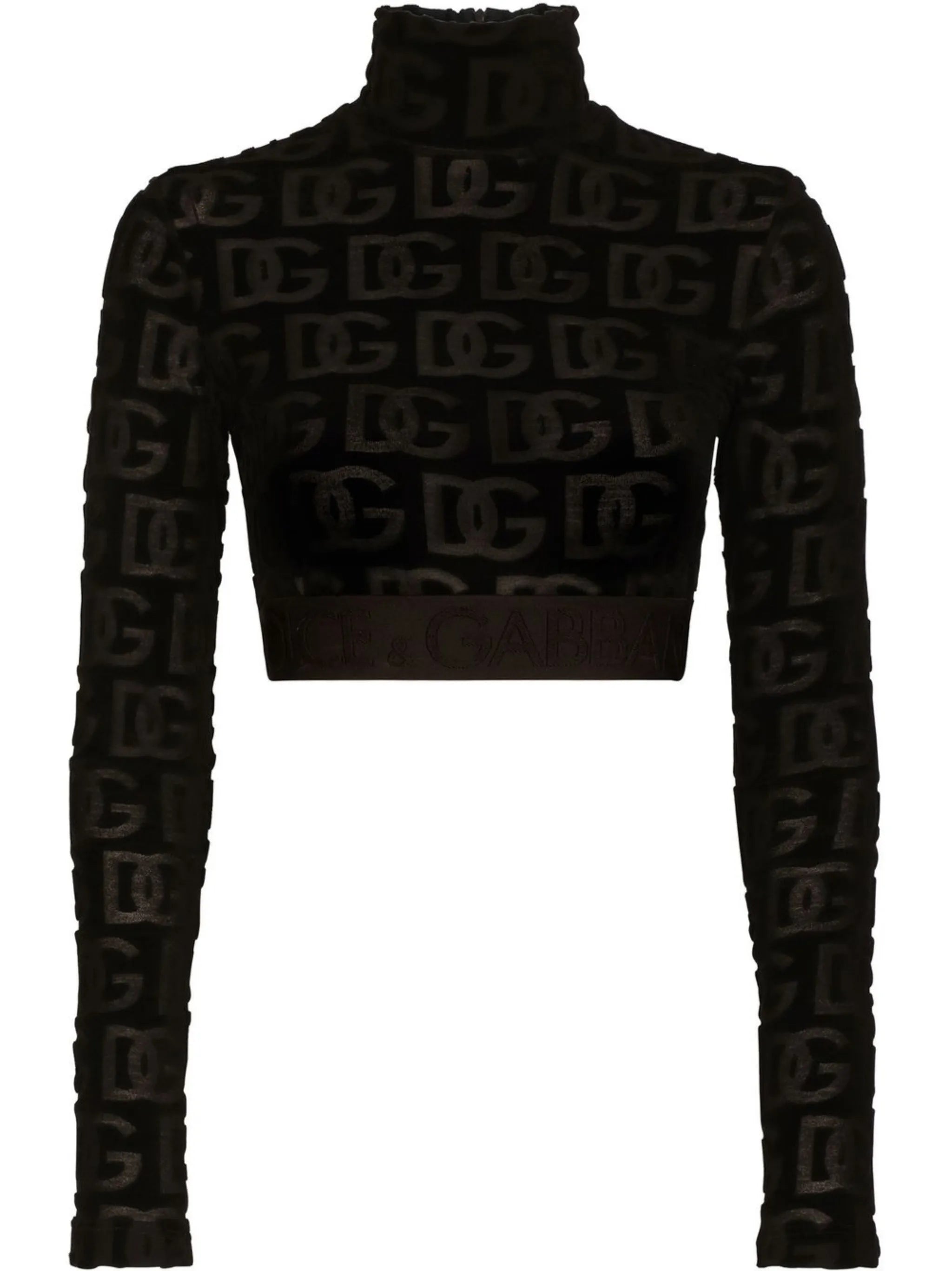 DG-logo jacquard crop top