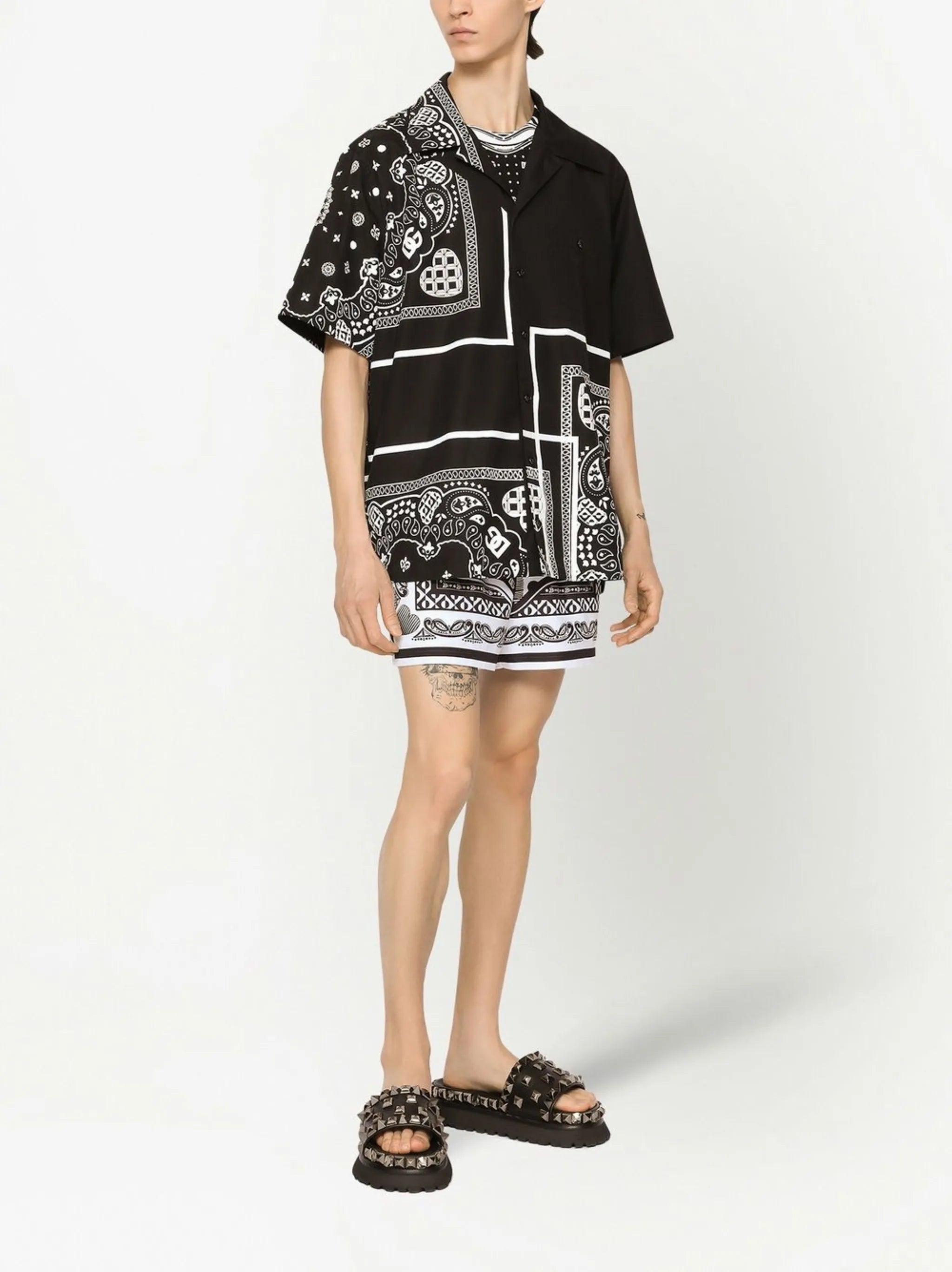 bandana-print shirt