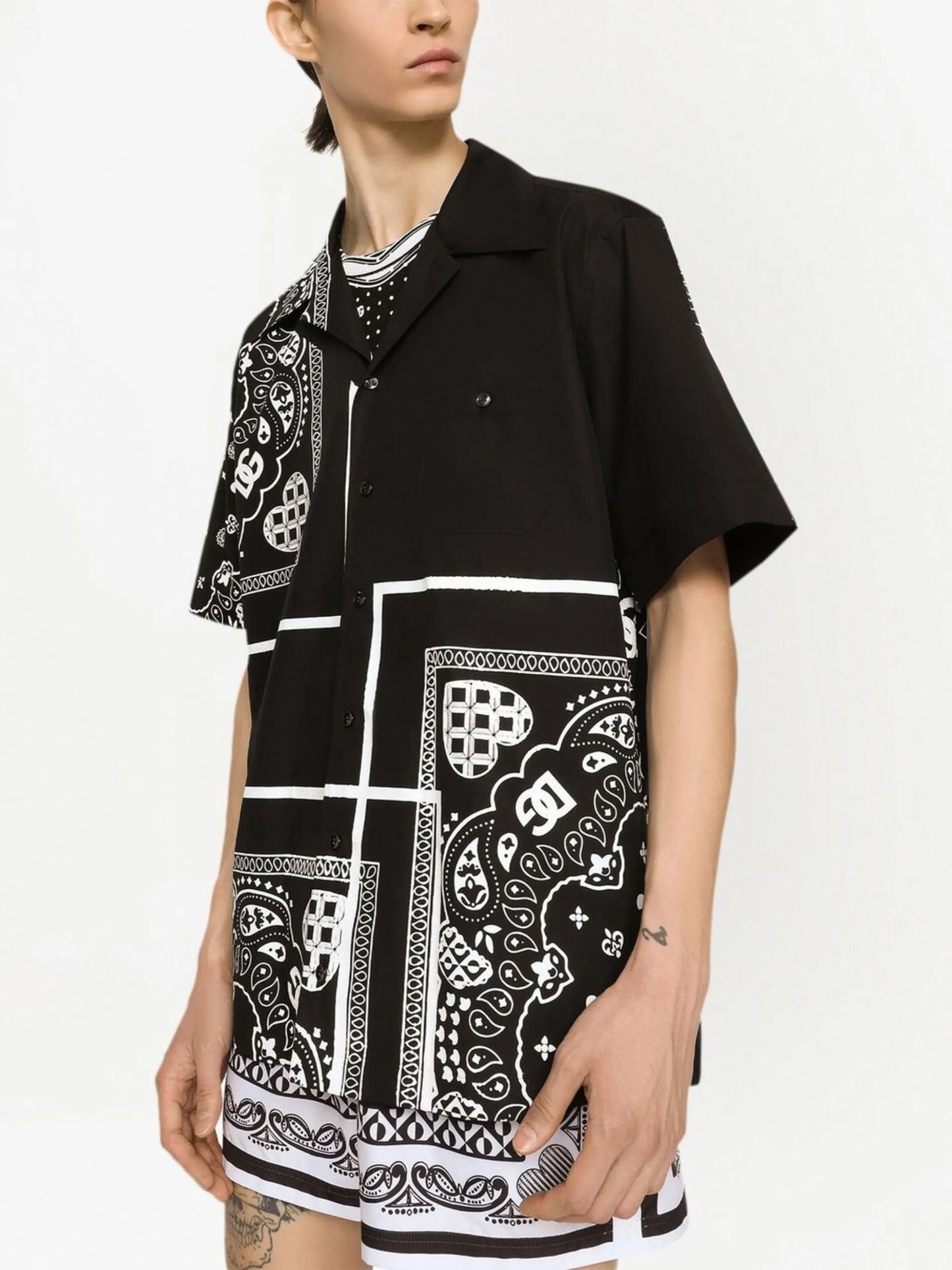 bandana-print shirt