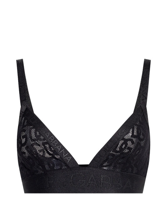 logo-jacquard triangle bra