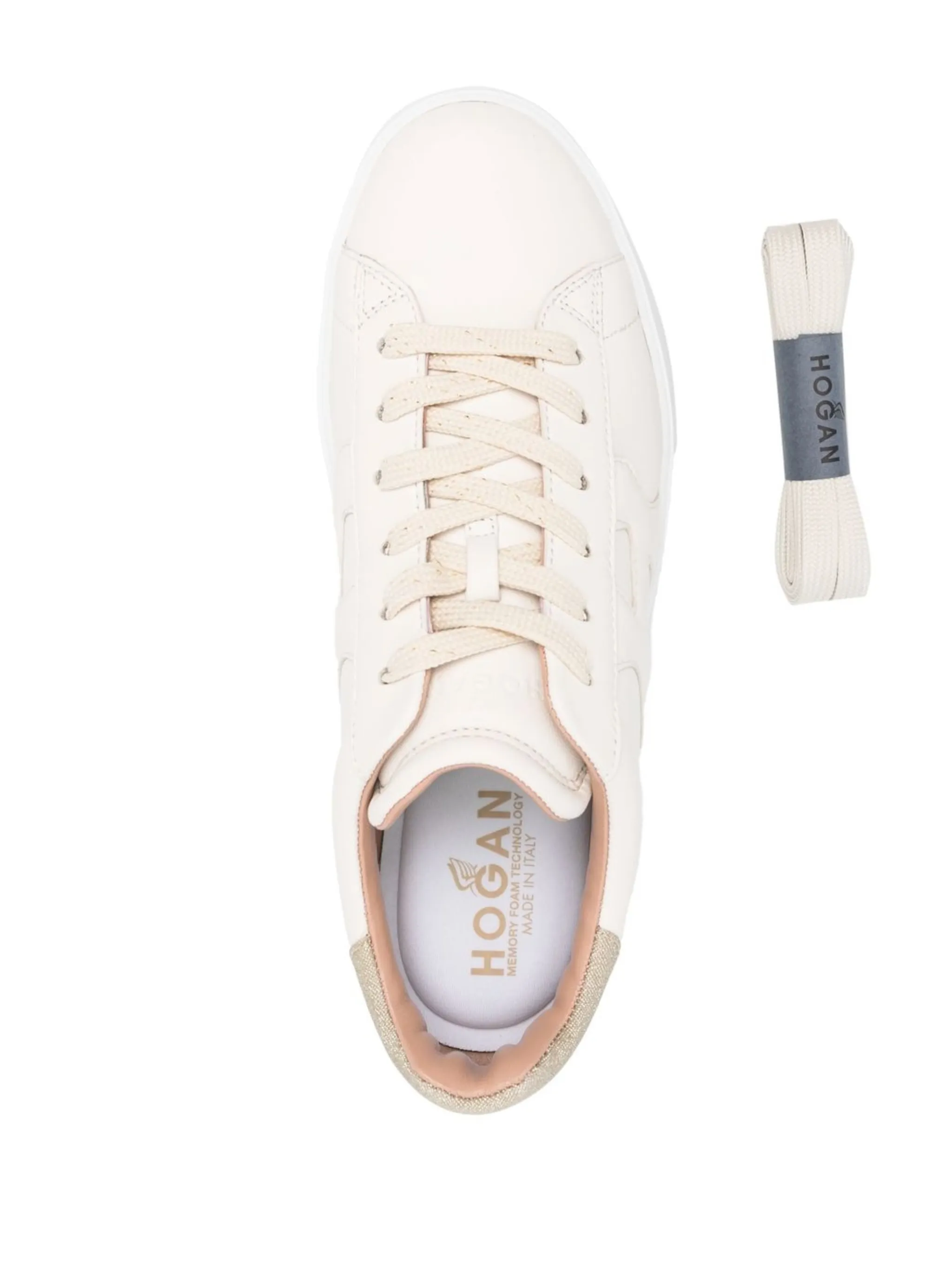 Rebal glitter-detail leather sneakers