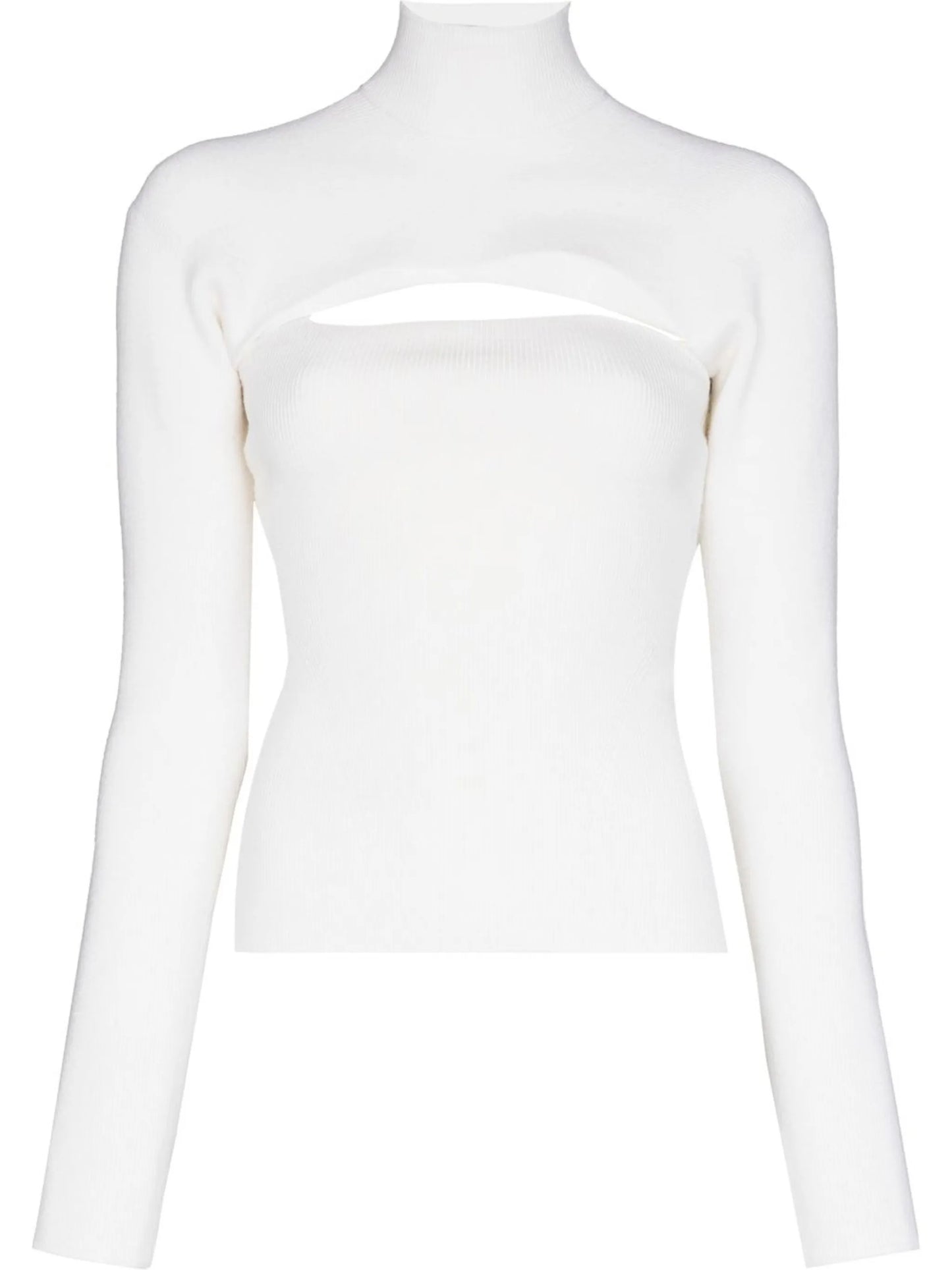 cut-out virgin wool-blend jumper