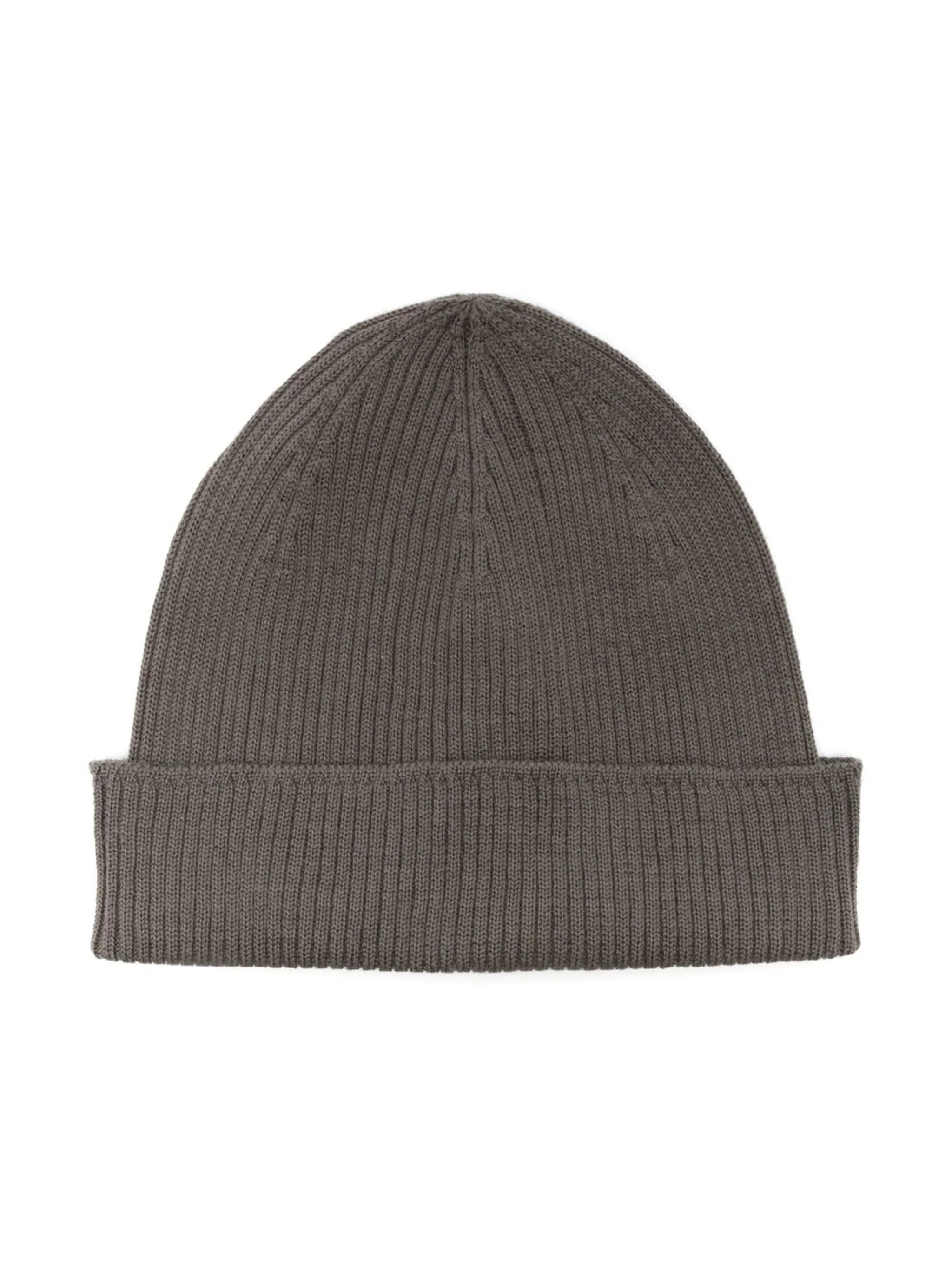 ribbed-knit wool beanie