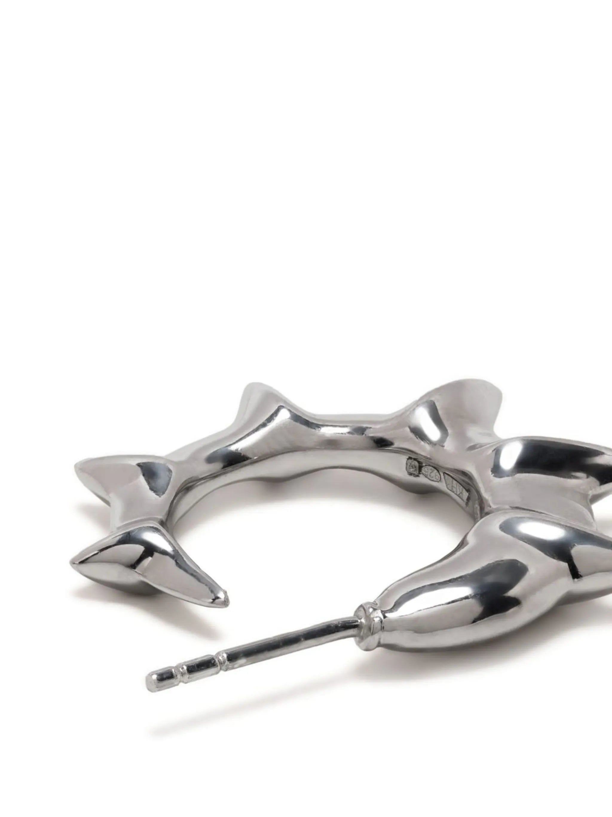 Silver Bamboo Hoop Earrings