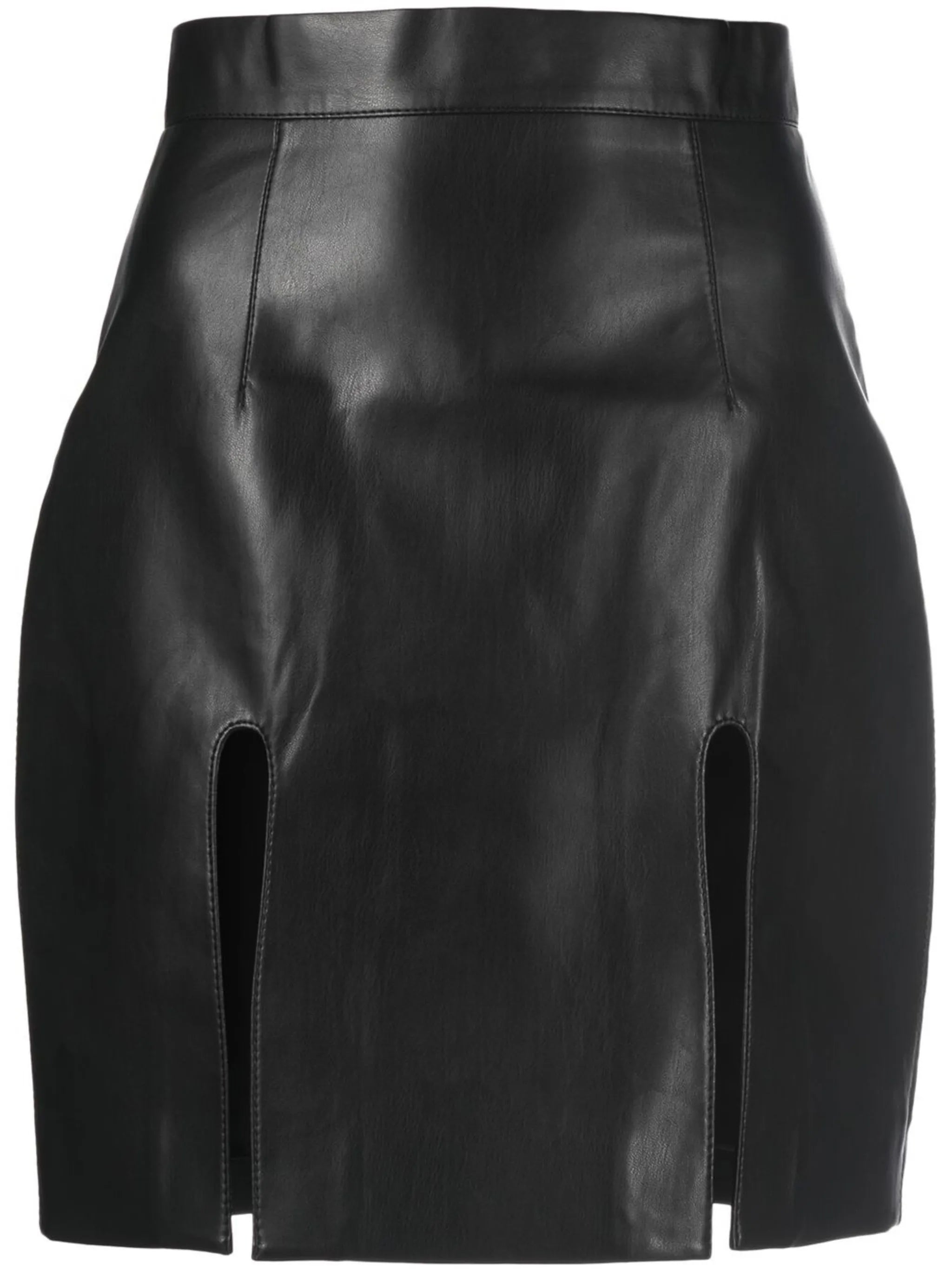 cut-out faux-leather mini skirt