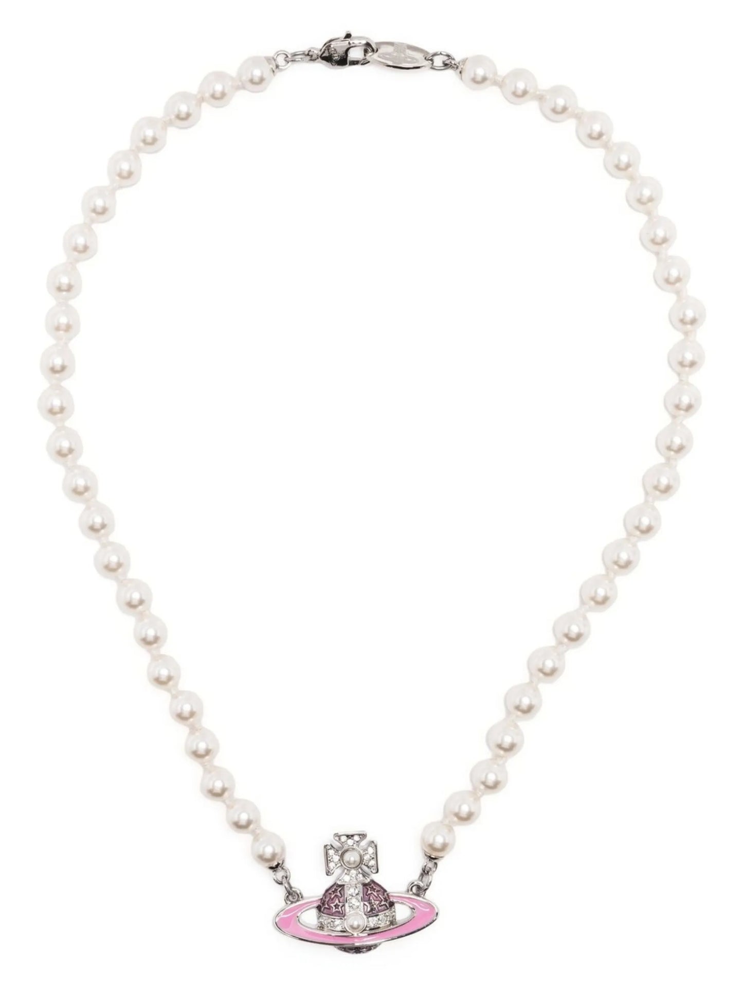 crystal-orb pearl necklace