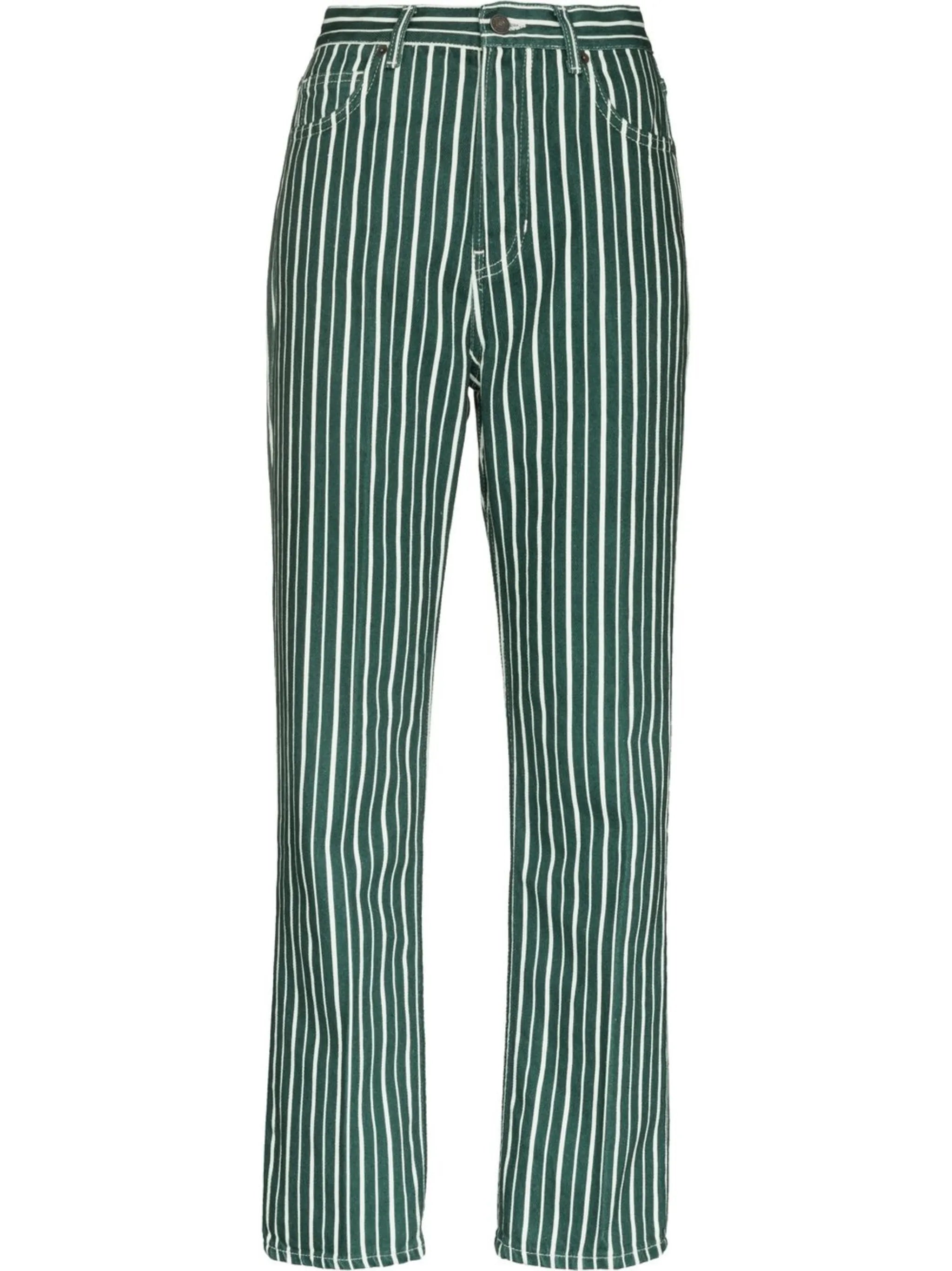 Cynthia striped straight-leg jeans