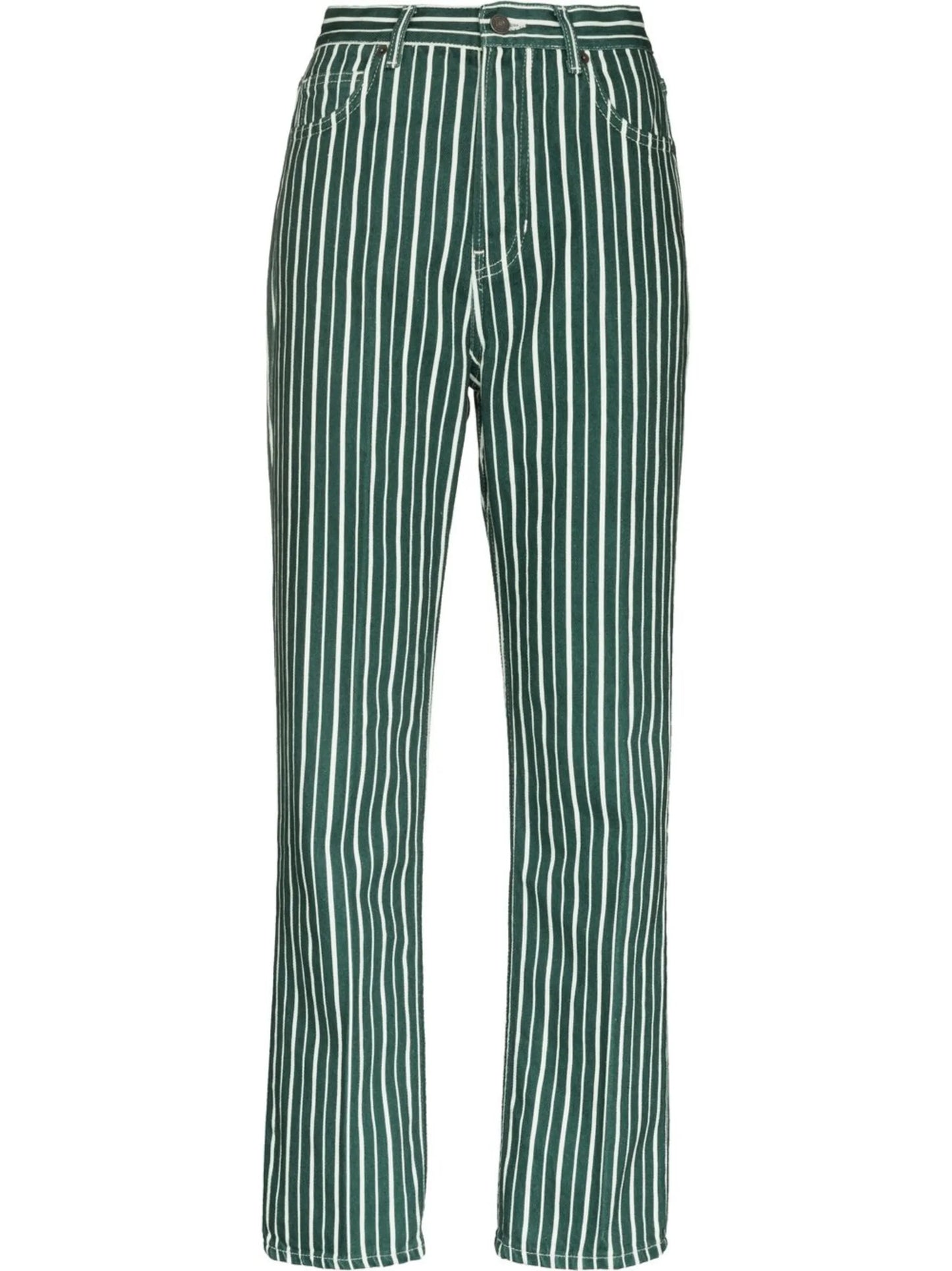 Cynthia striped straight-leg jeans