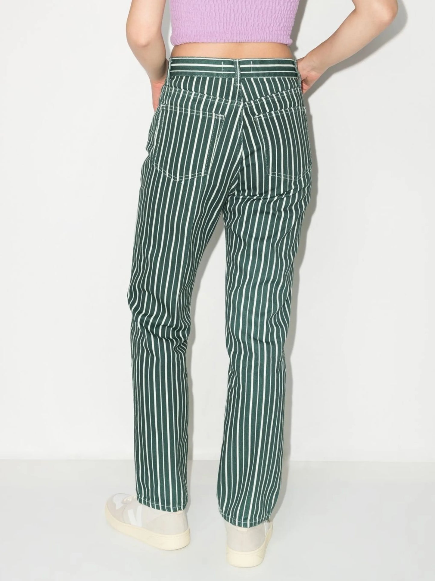 Cynthia striped straight-leg jeans