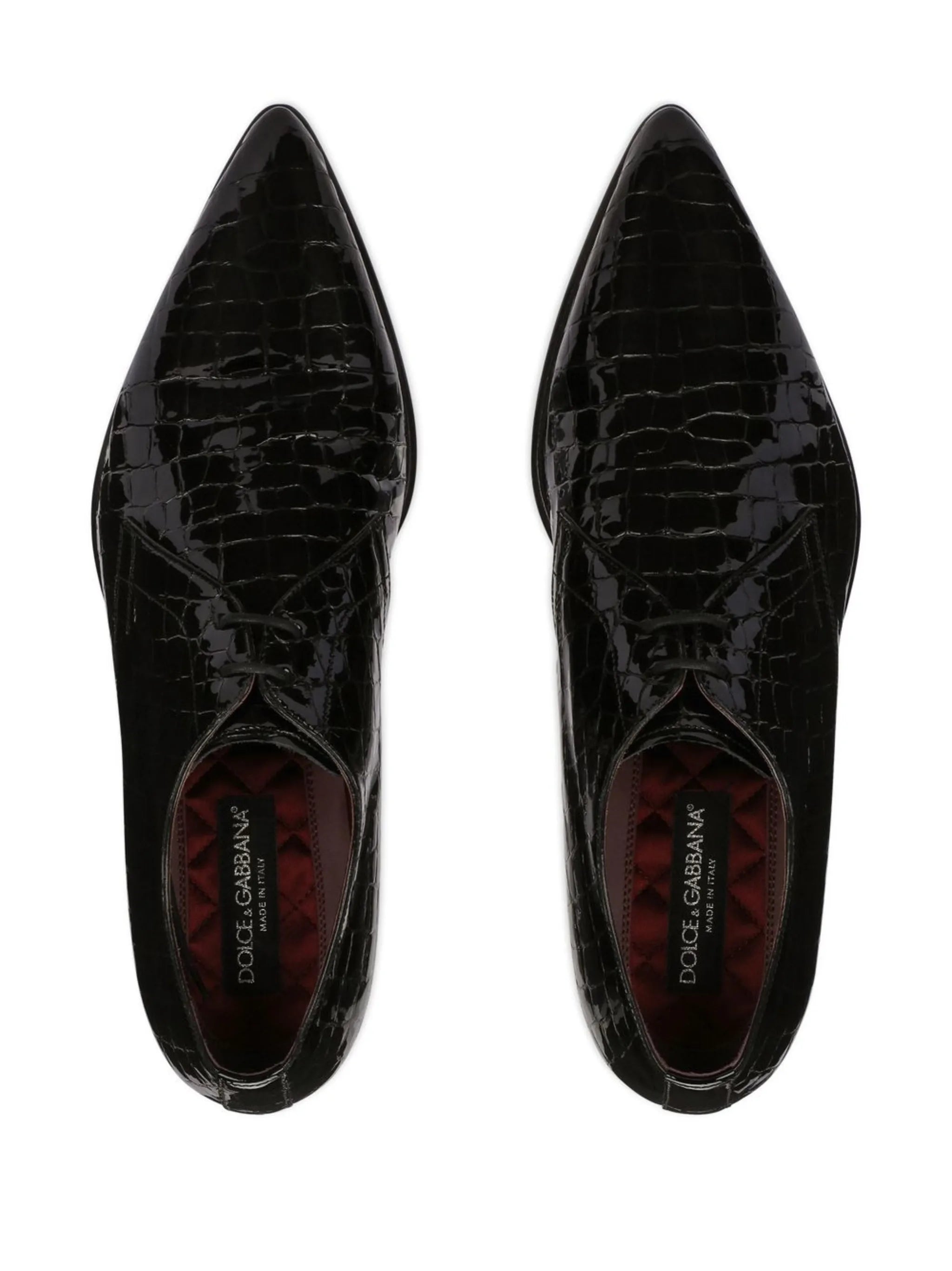 crocodile-embossed Derby shoes