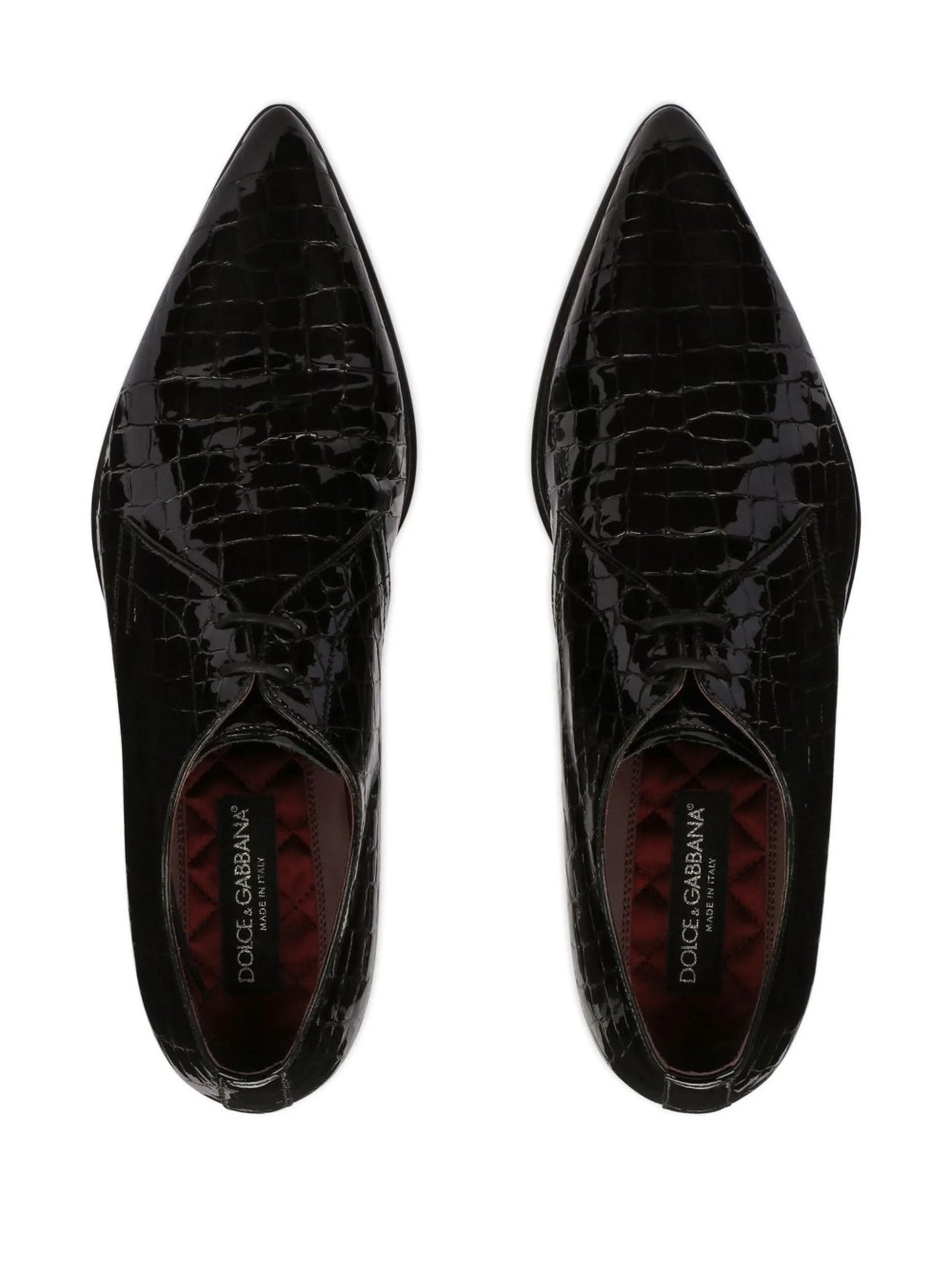 crocodile-embossed Derby shoes