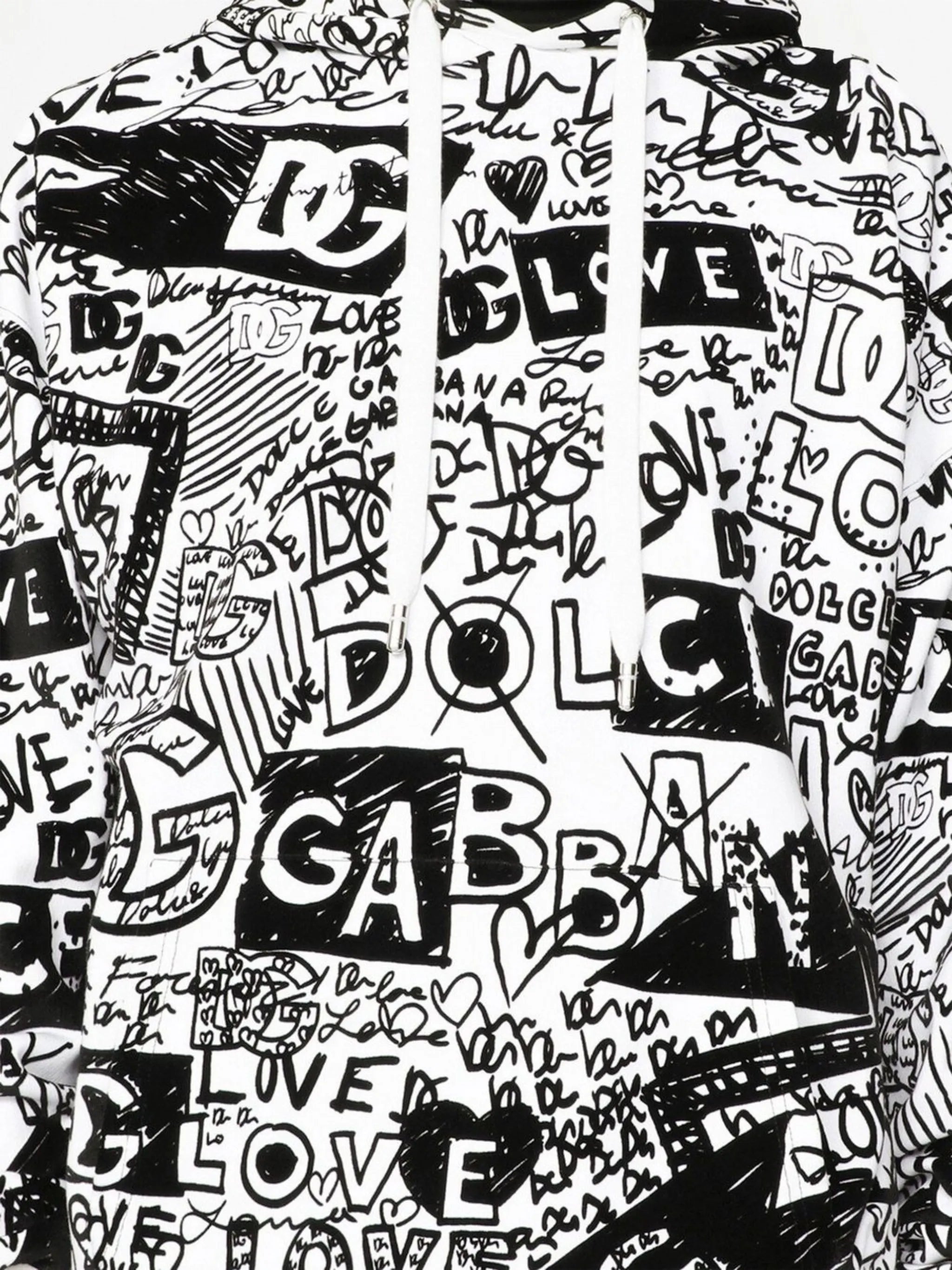 all-over logo-print cotton hoodie