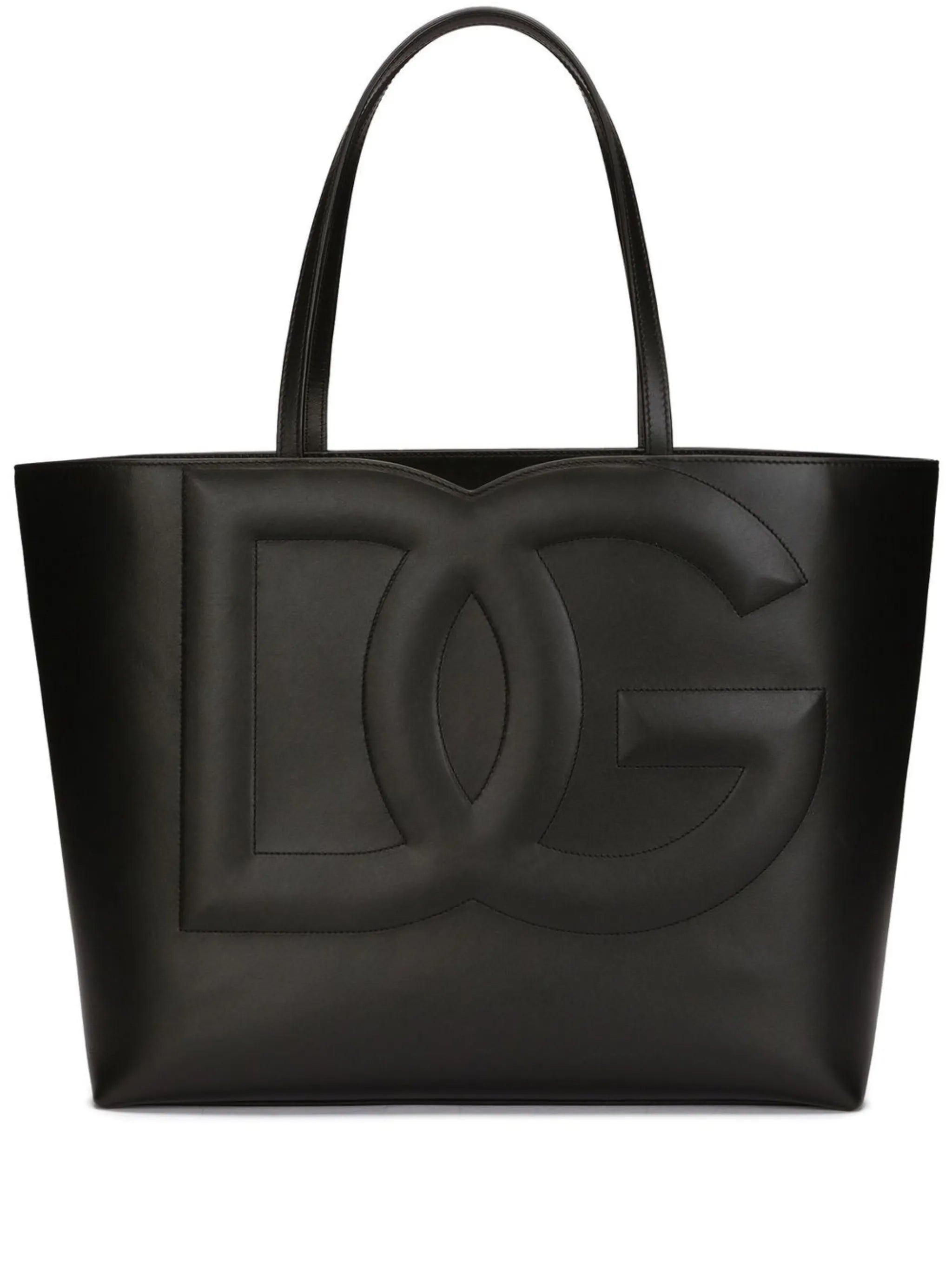 medium DG logo leather tote bag