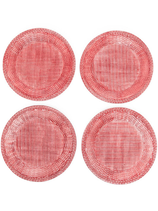 woven porcelain plates (set of four)