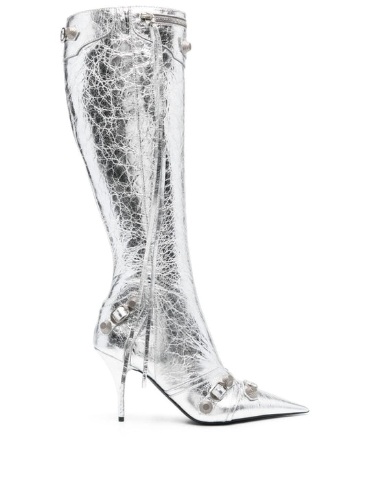 Cagole 90mm metallic leather boots