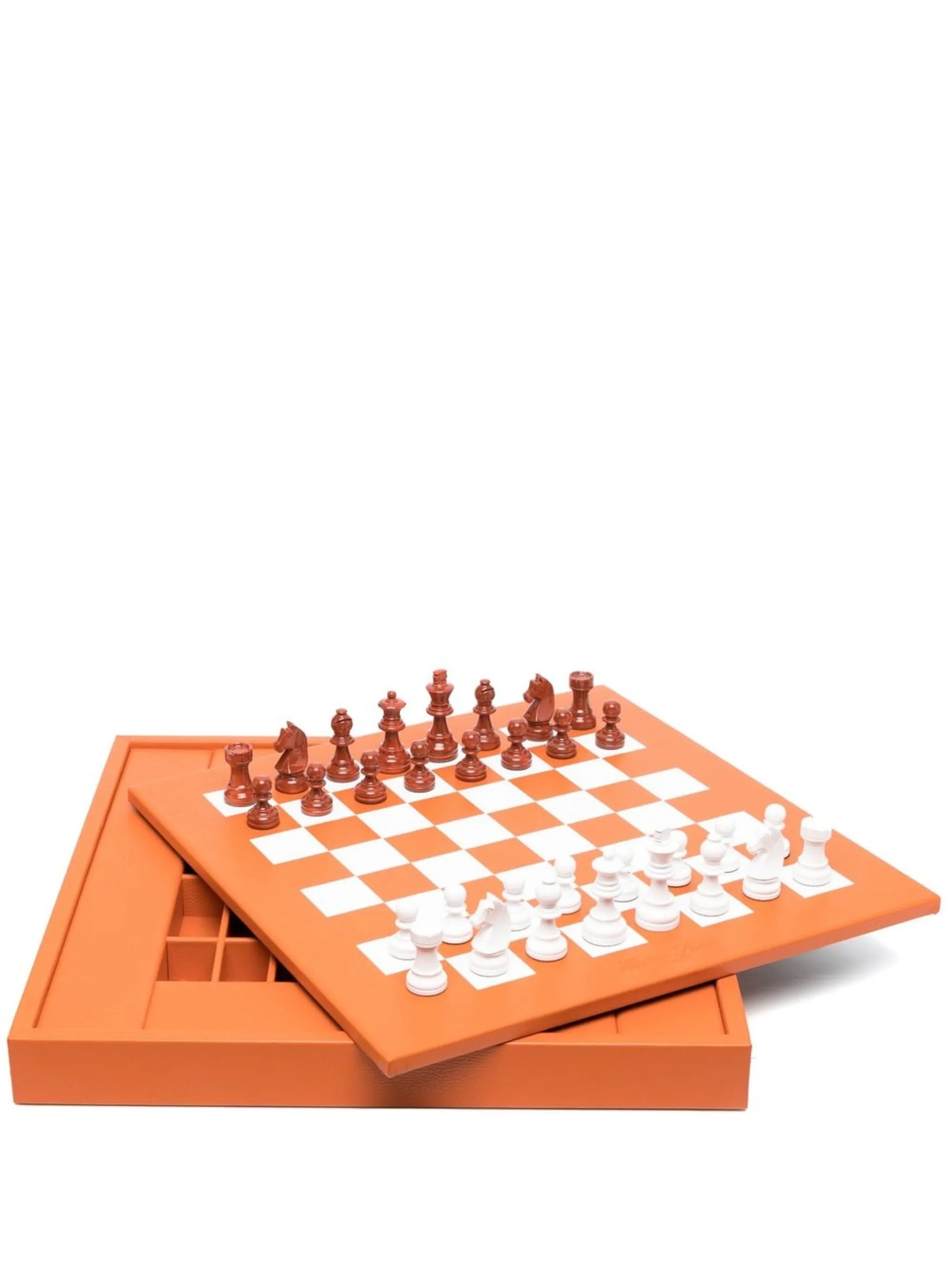 two-tone leather chessboard