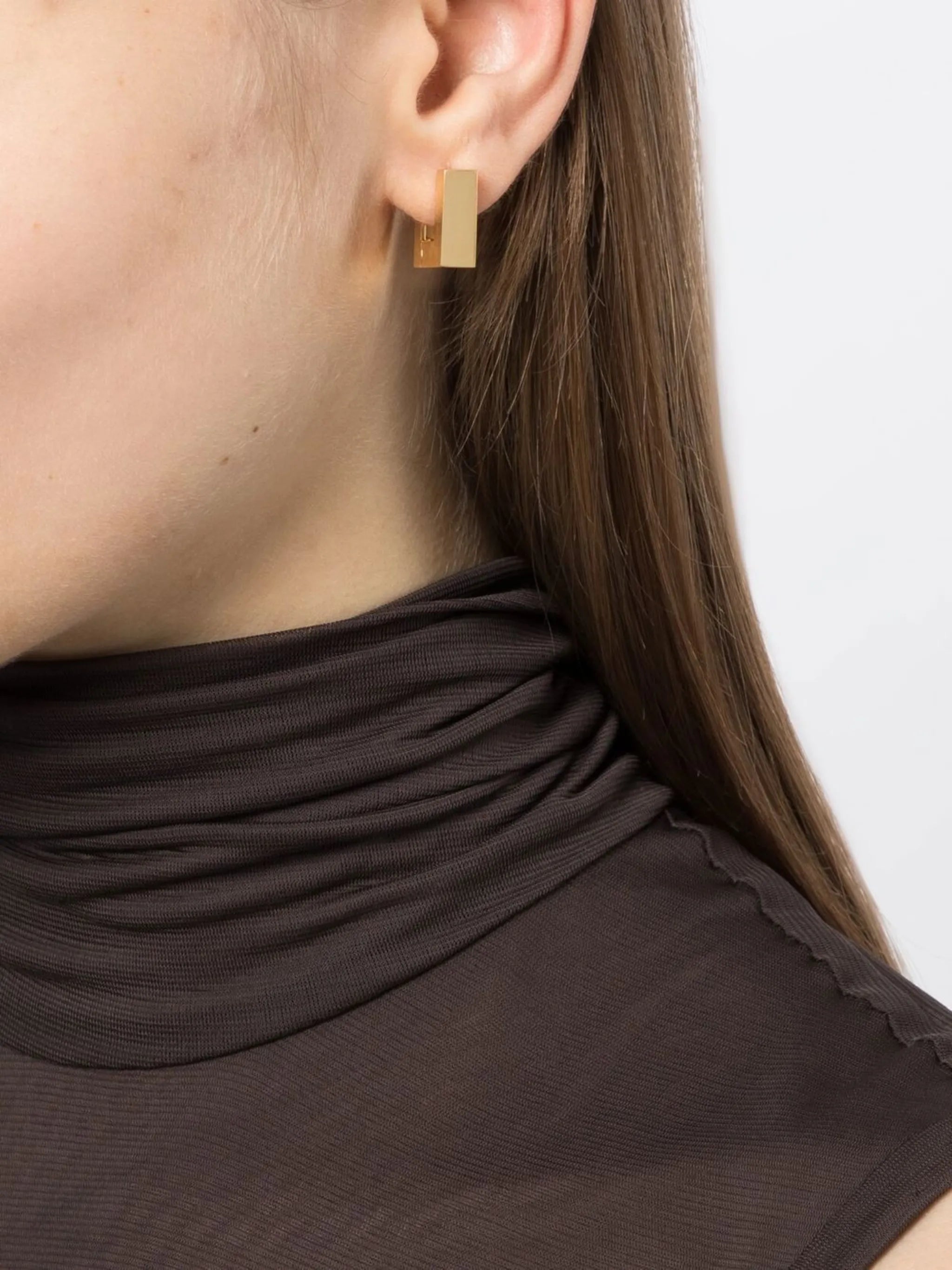 small Square Hoop Satin earrings