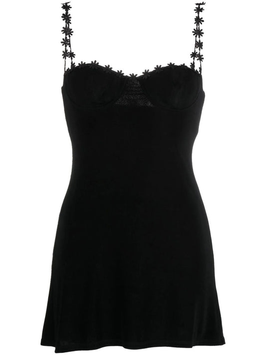 daisy-trim mini dress