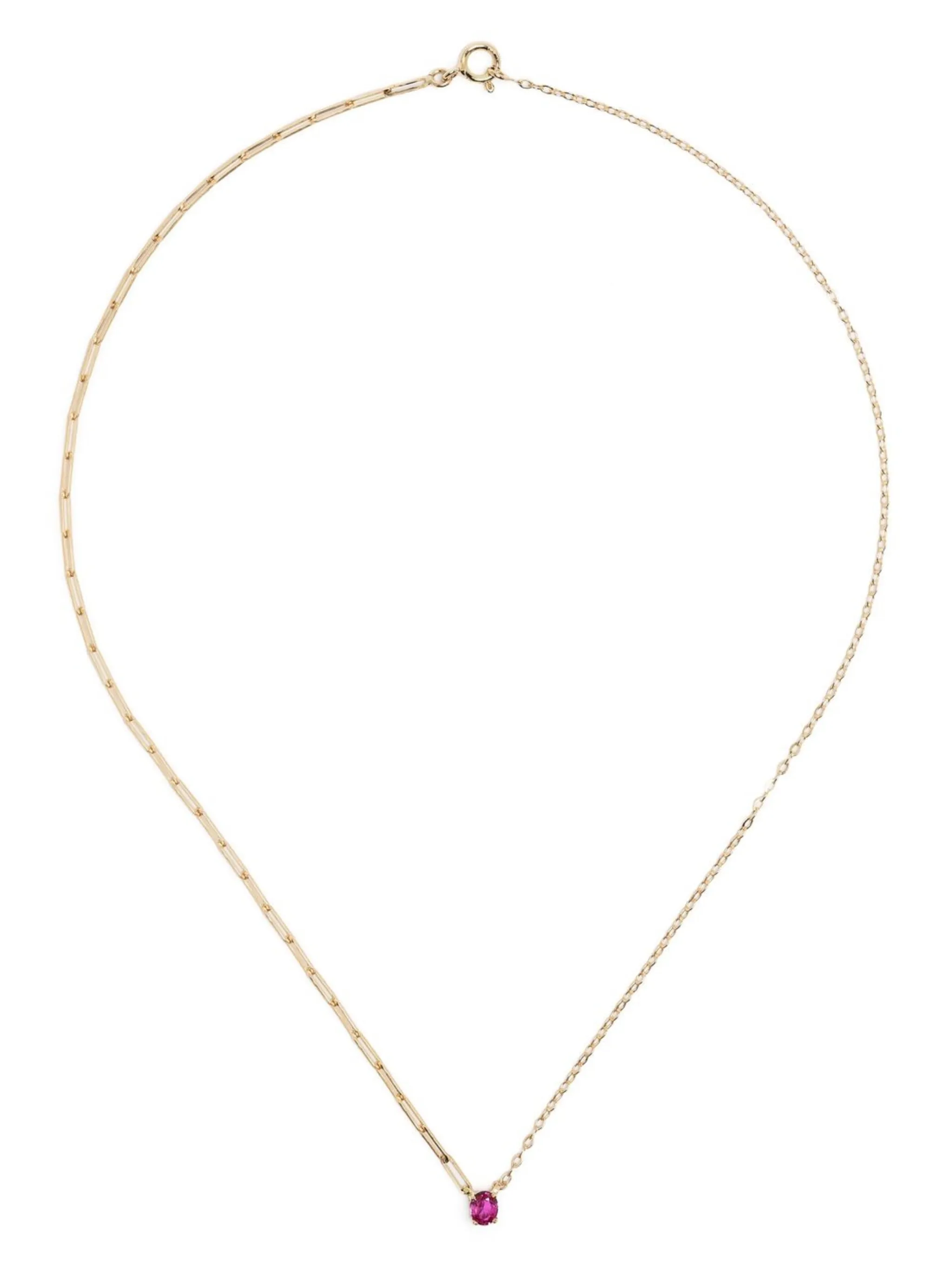 18kt yellow gold Solitaire ruby necklace