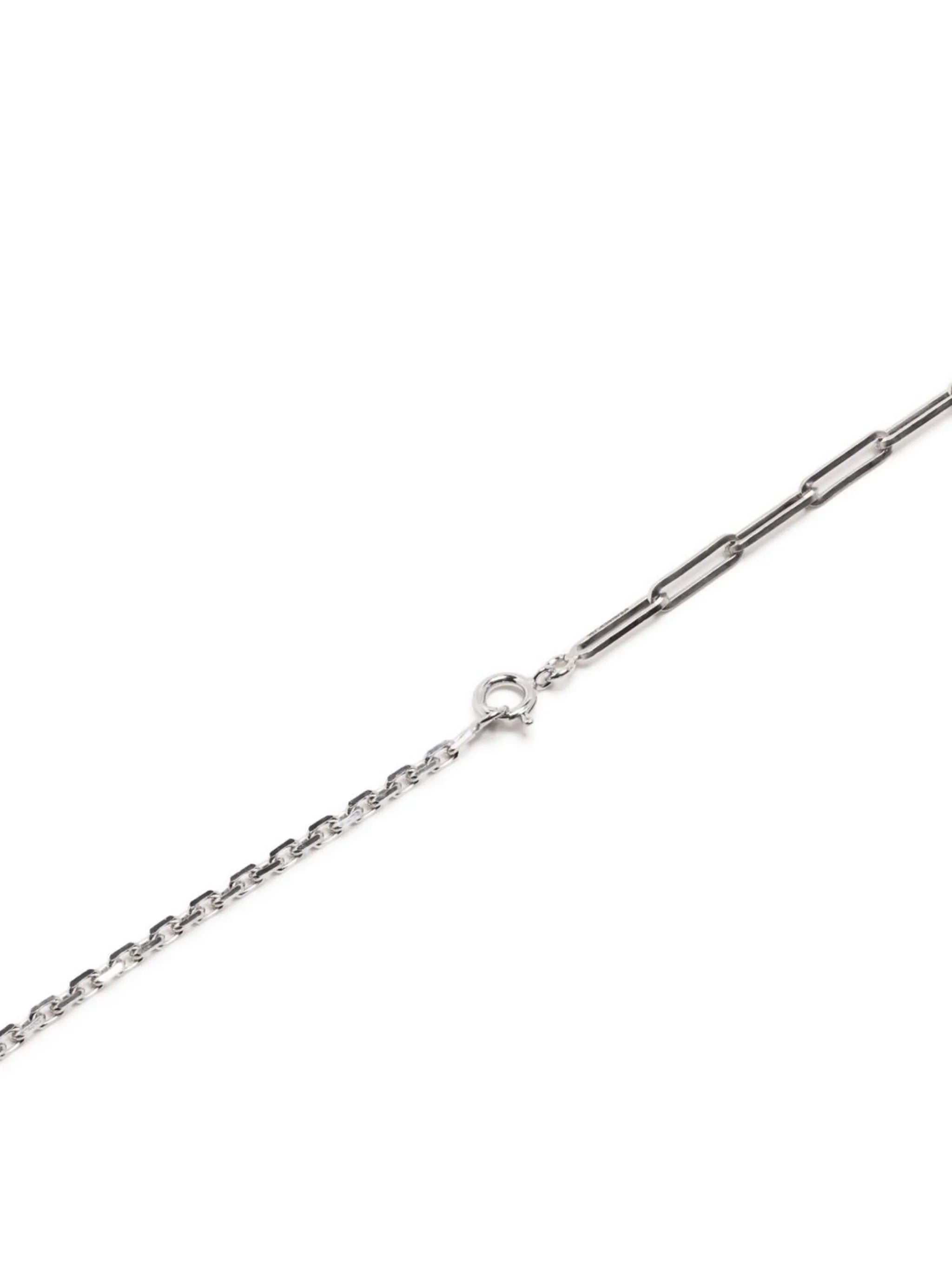 18kt white gold Collier emerald necklace