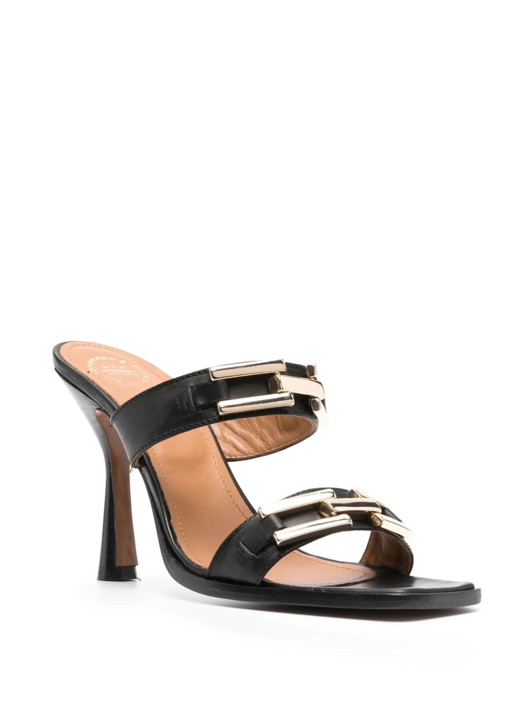 chain-linke leather sandals