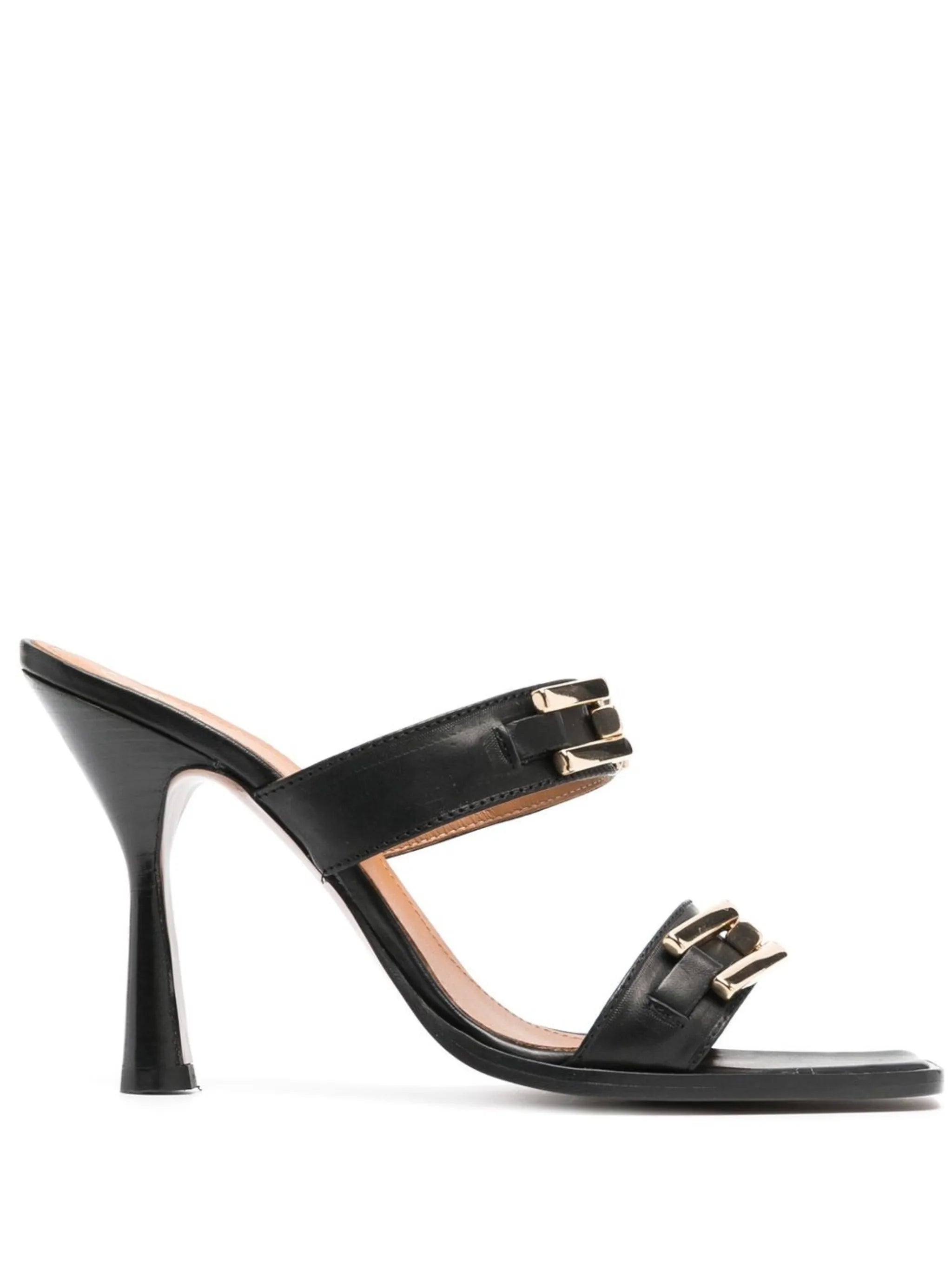 chain-linke leather sandals