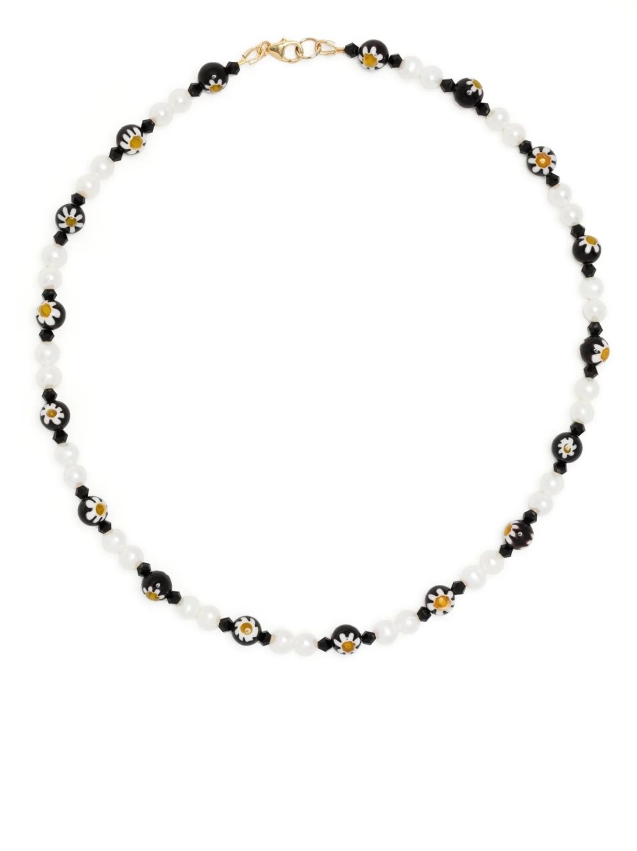 daisy bead pearl necklace