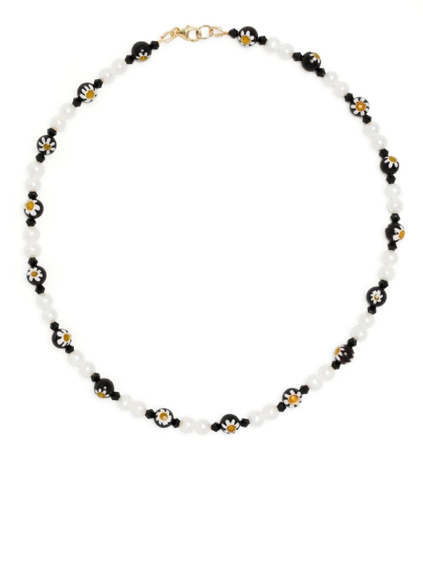 daisy bead pearl necklace