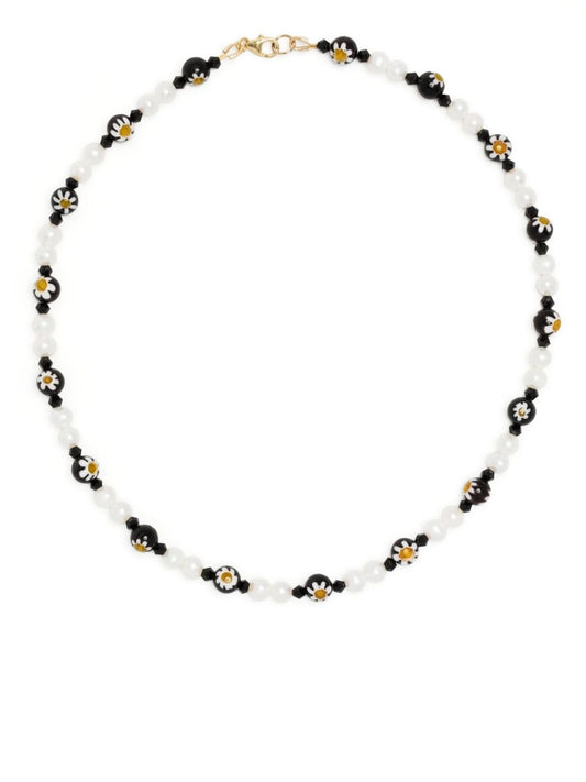daisy bead pearl necklace