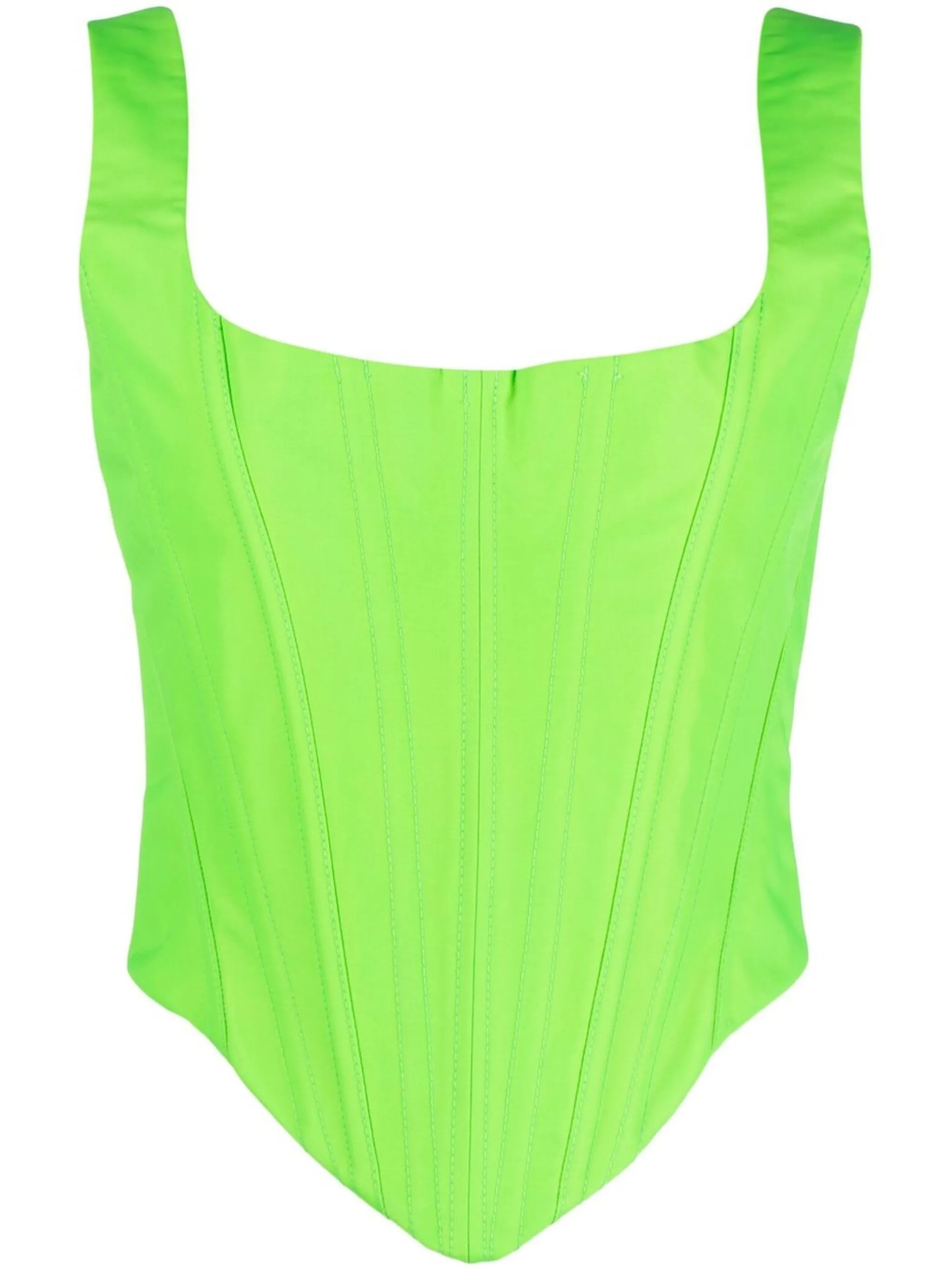 curved-hem corset top