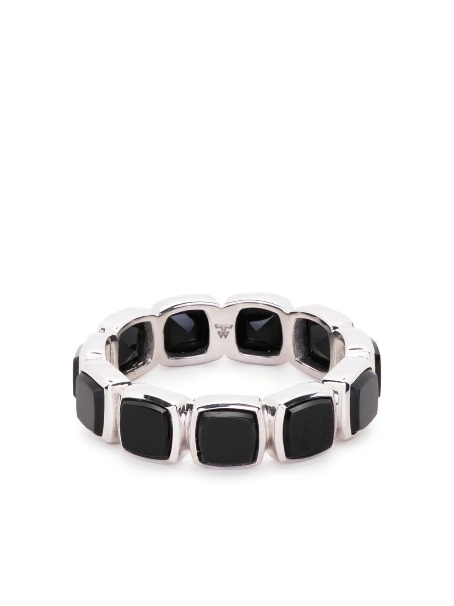 Cushion onyx band ring
