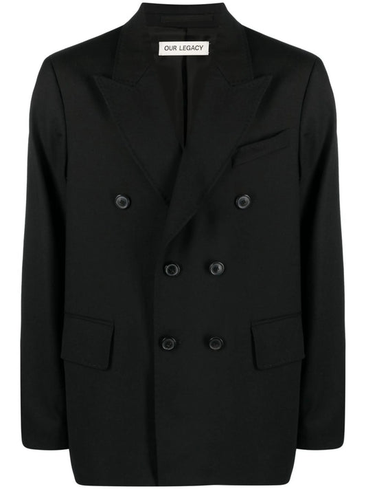 Unconstructed double-breasted blazer