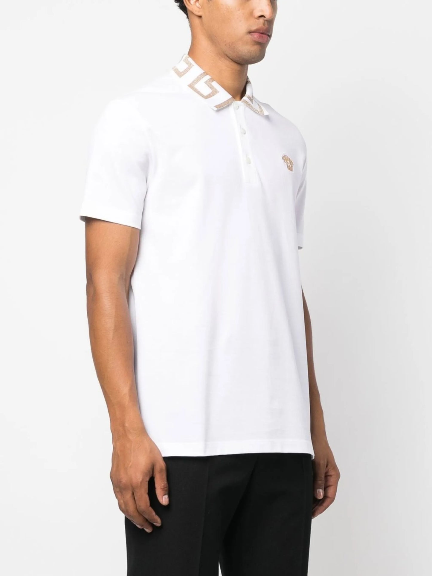 Embroidered cotton polo shirt